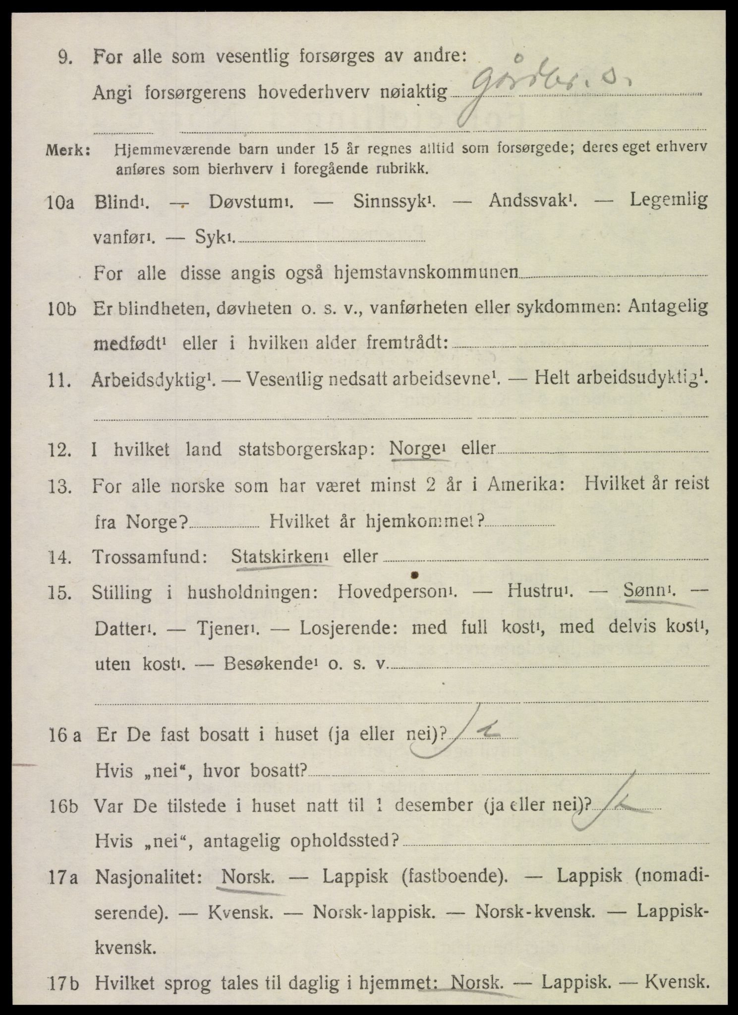 SAT, Folketelling 1920 for 1813 Velfjord herred, 1920, s. 1912