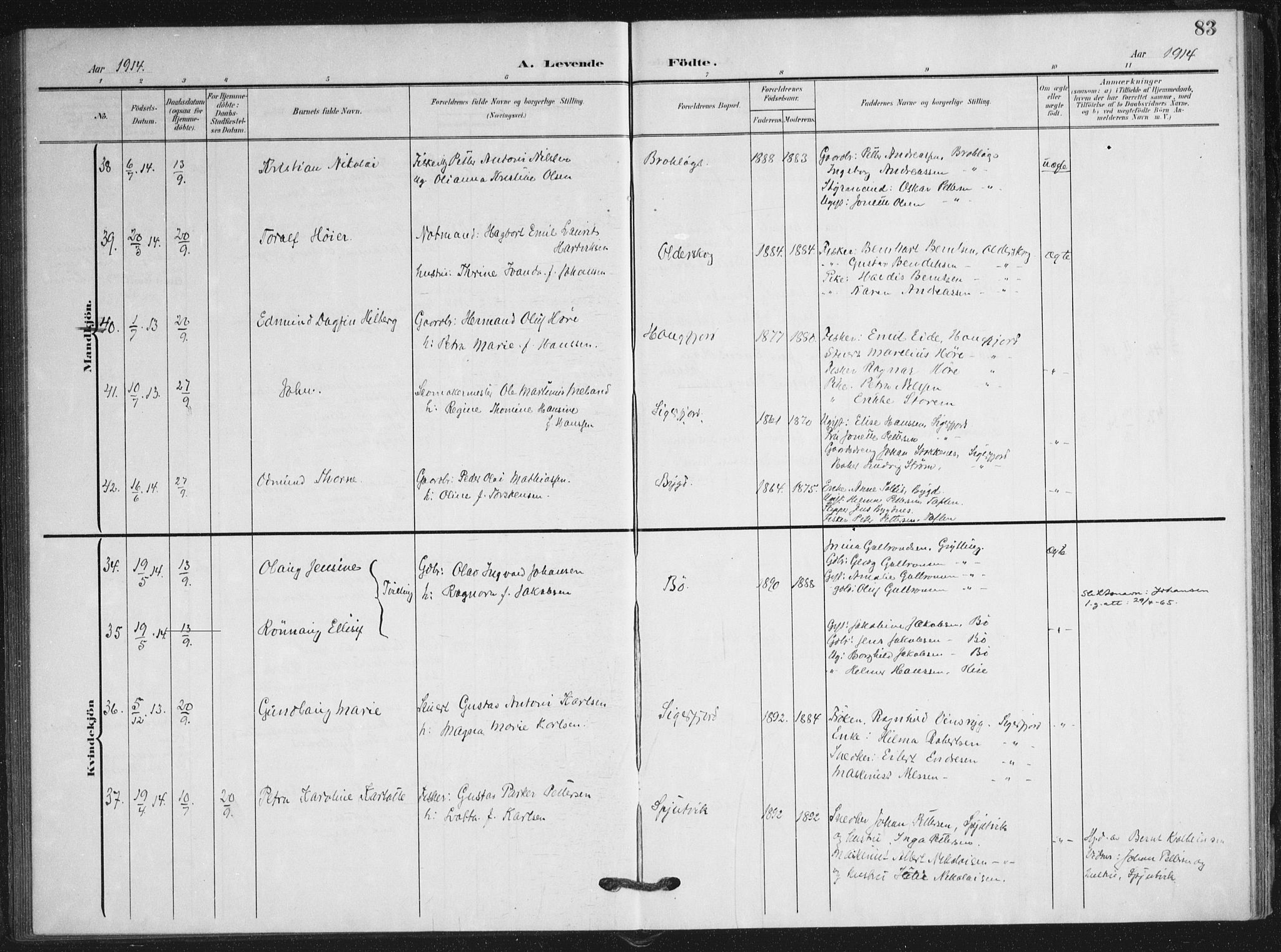 Ministerialprotokoller, klokkerbøker og fødselsregistre - Nordland, AV/SAT-A-1459/895/L1373: Ministerialbok nr. 895A08, 1905-1915, s. 83