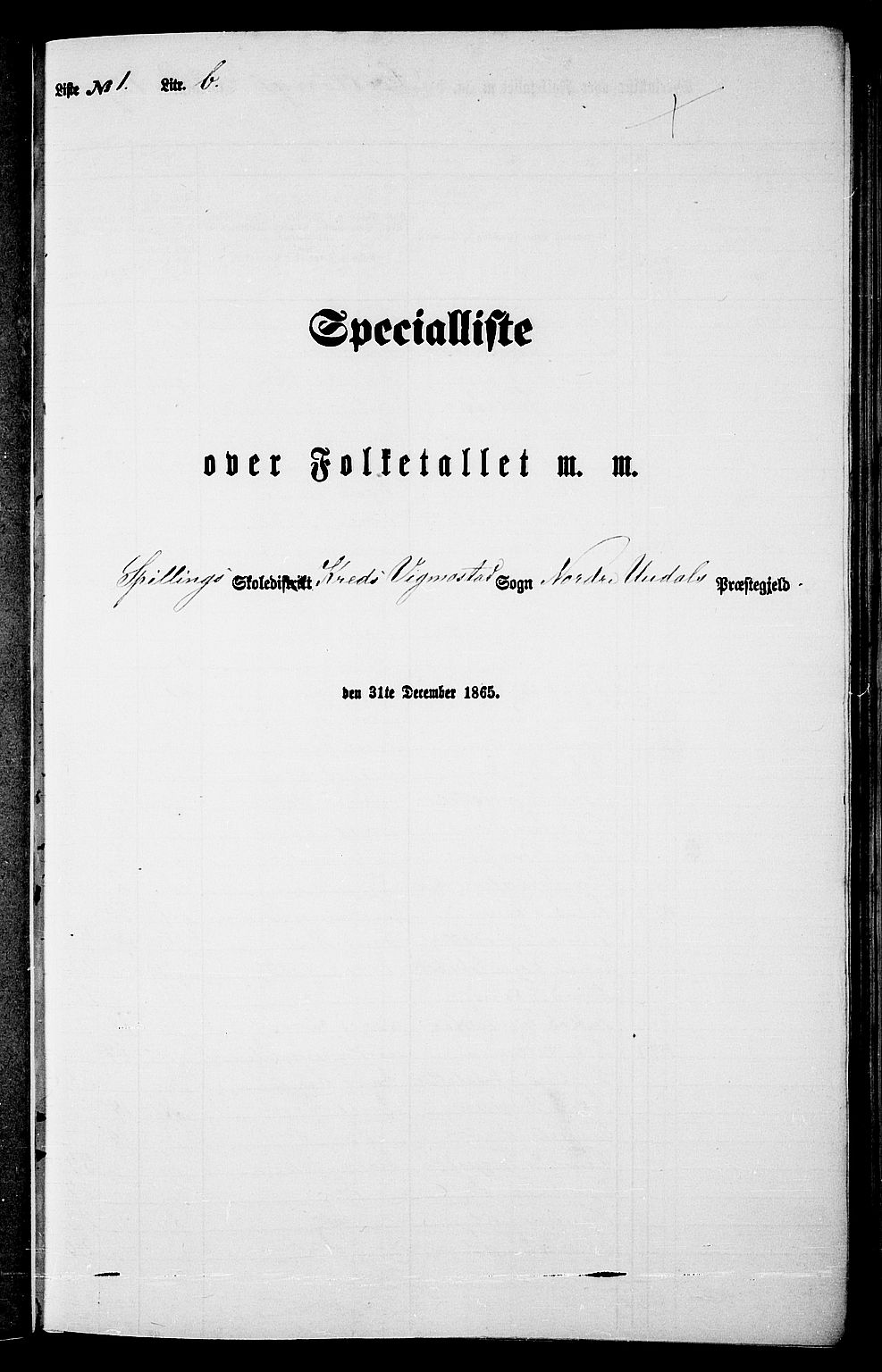 RA, Folketelling 1865 for 1028P Nord-Audnedal prestegjeld, 1865, s. 21