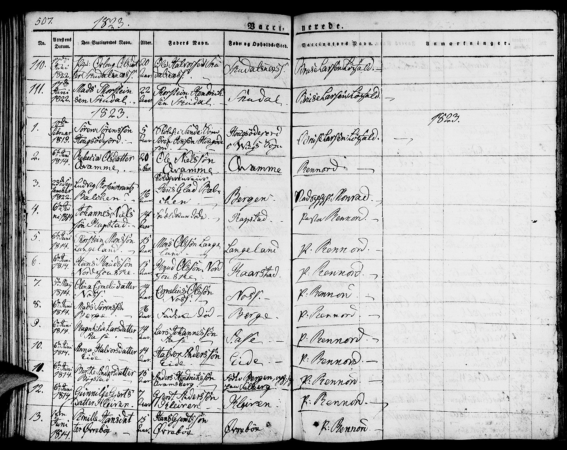 Gaular sokneprestembete, AV/SAB-A-80001/H/Haa: Ministerialbok nr. A 3, 1821-1840, s. 507
