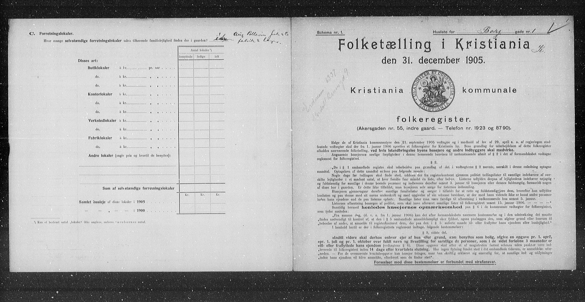 OBA, Kommunal folketelling 31.12.1905 for Kristiania kjøpstad, 1905, s. 3935