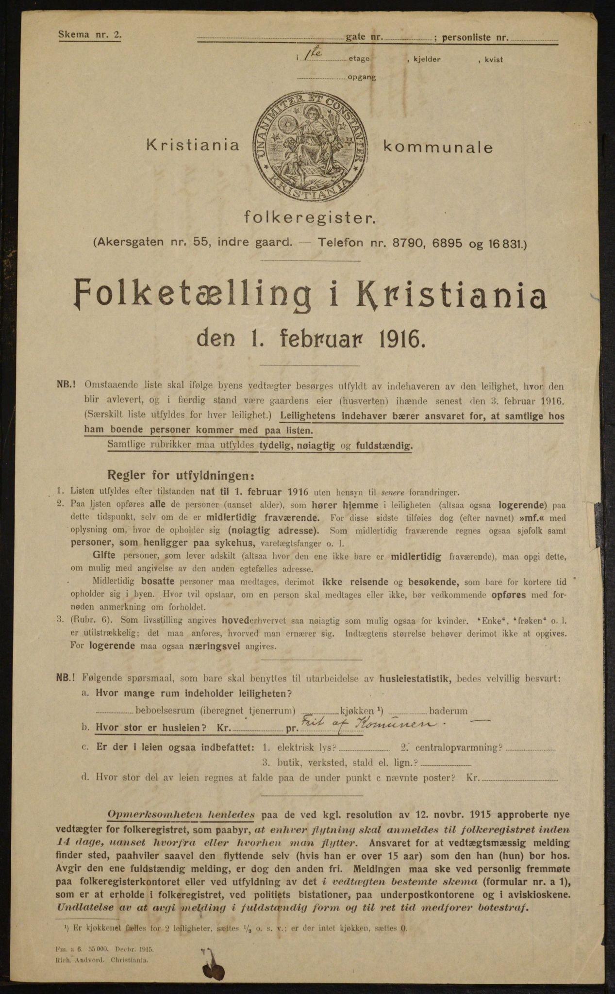 OBA, Kommunal folketelling 1.2.1916 for Kristiania, 1916, s. 99541