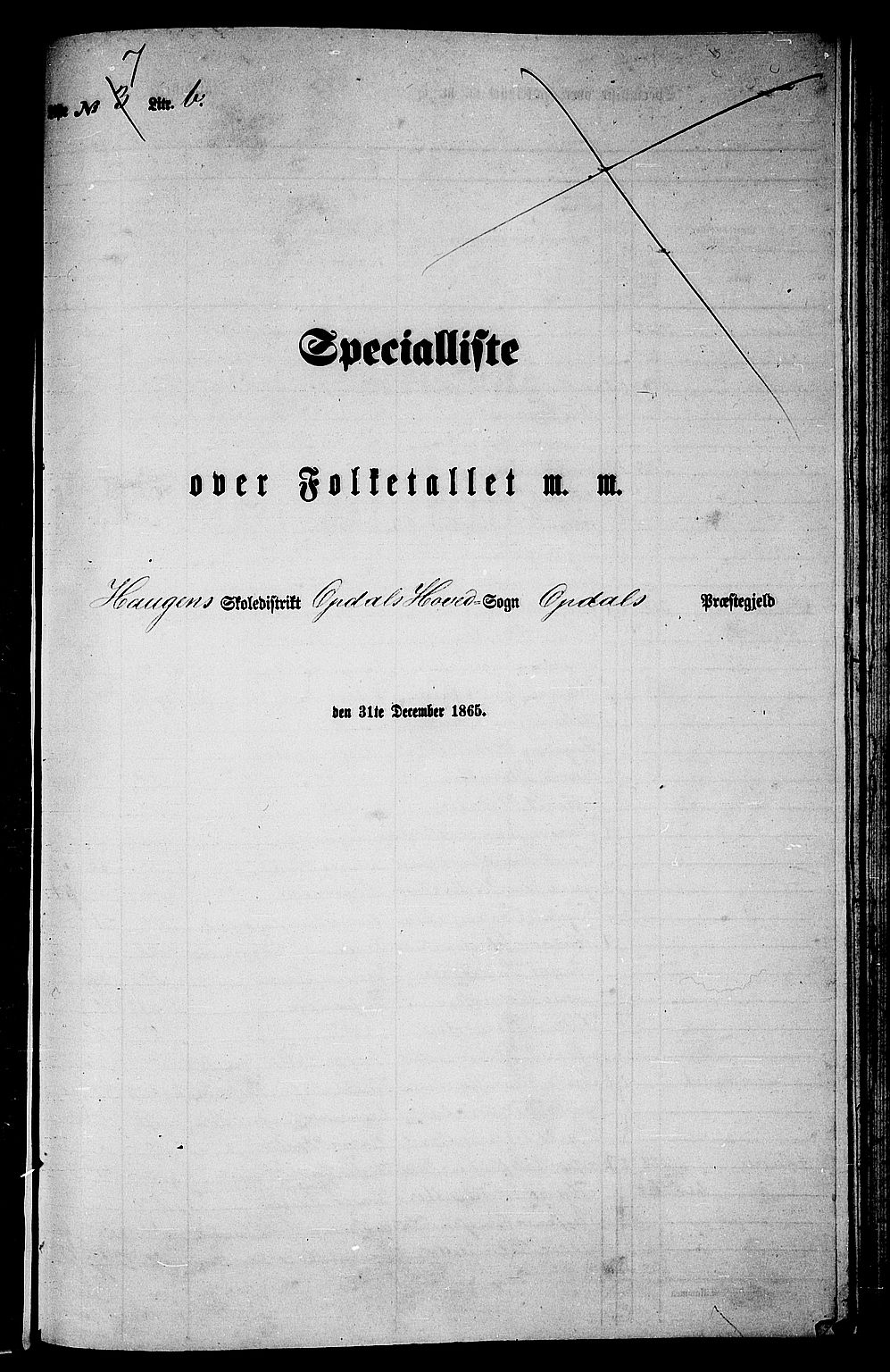 RA, Folketelling 1865 for 1634P Oppdal prestegjeld, 1865, s. 162