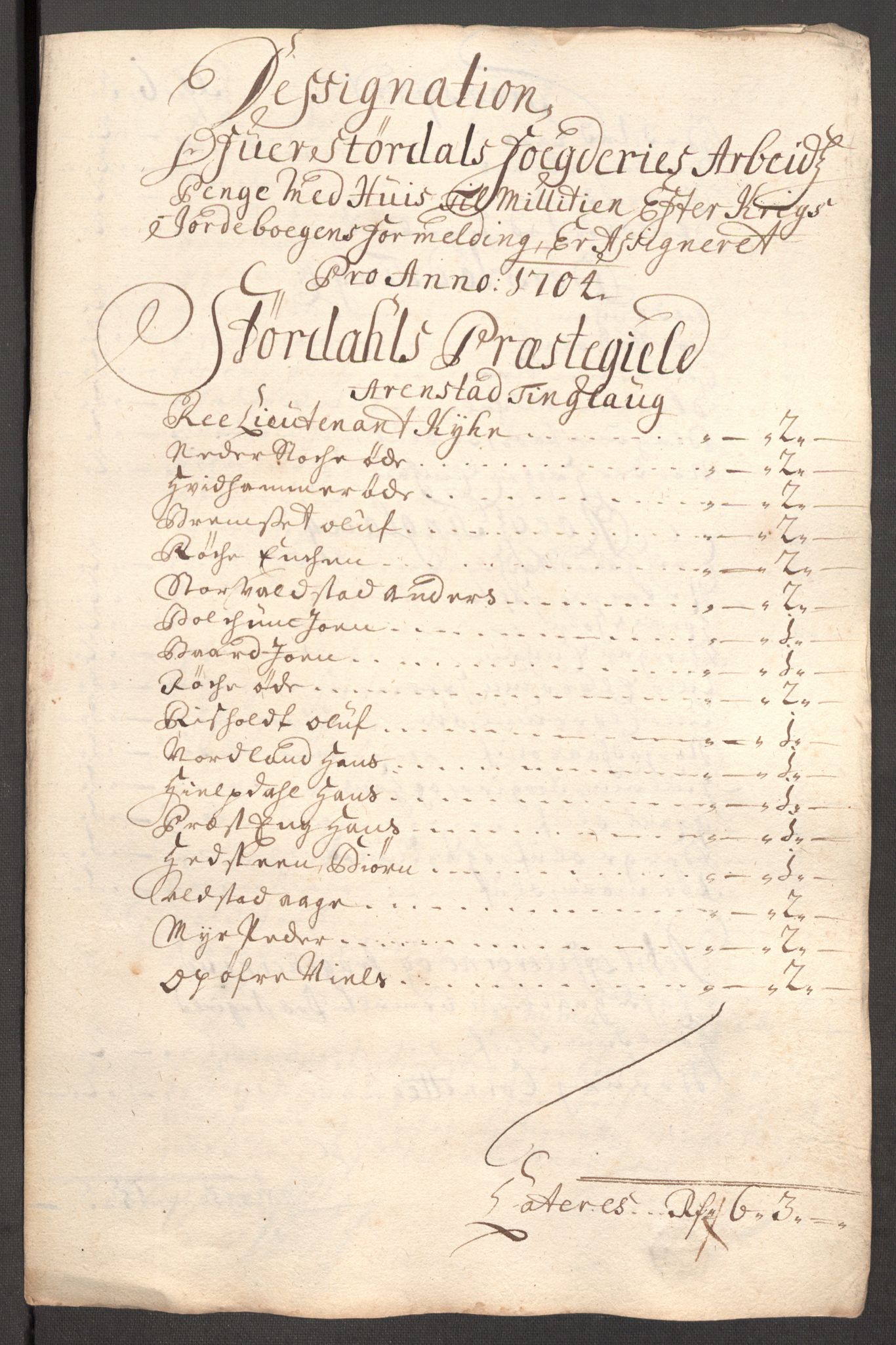 Rentekammeret inntil 1814, Reviderte regnskaper, Fogderegnskap, RA/EA-4092/R62/L4195: Fogderegnskap Stjørdal og Verdal, 1704, s. 125