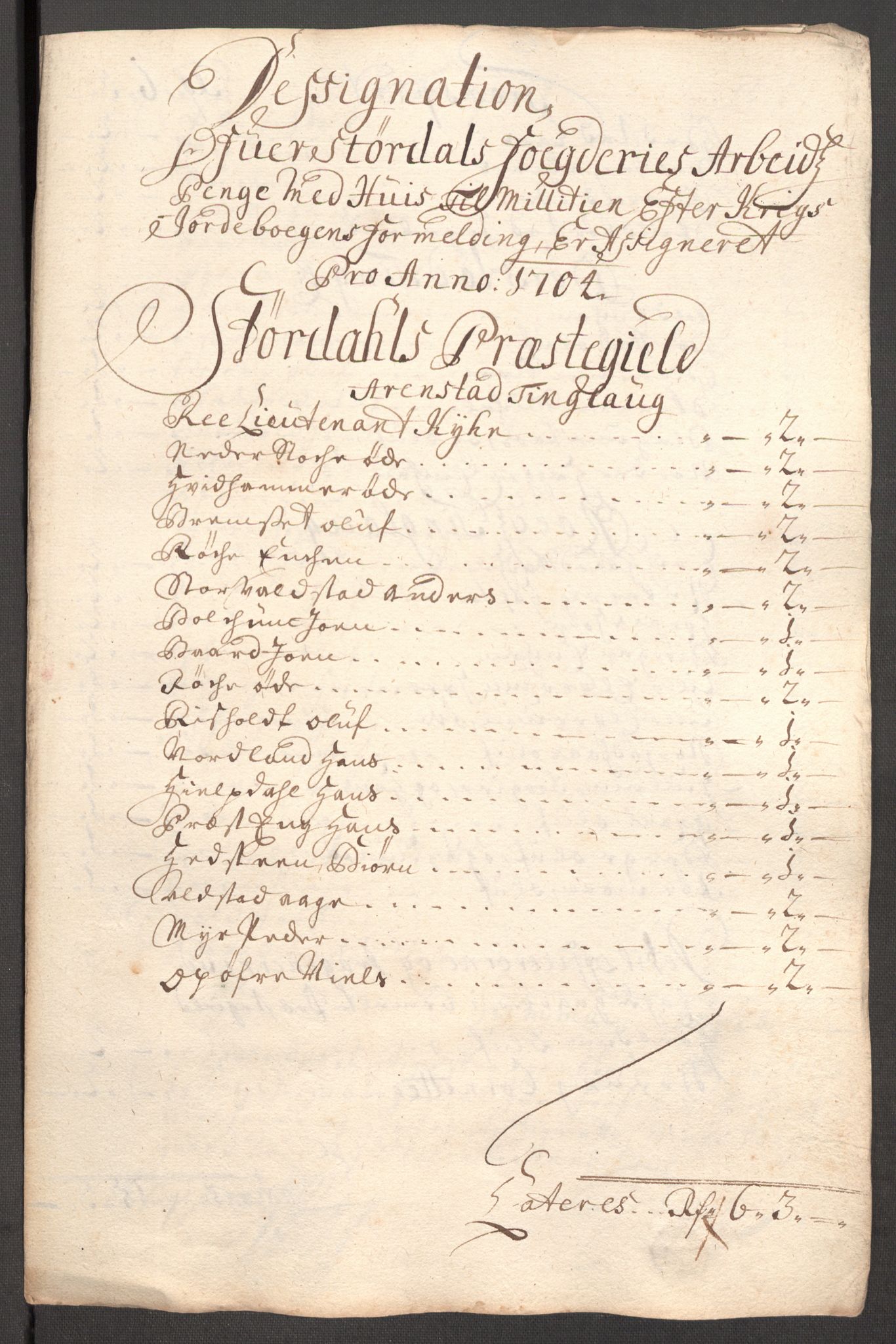 Rentekammeret inntil 1814, Reviderte regnskaper, Fogderegnskap, AV/RA-EA-4092/R62/L4195: Fogderegnskap Stjørdal og Verdal, 1704, s. 125