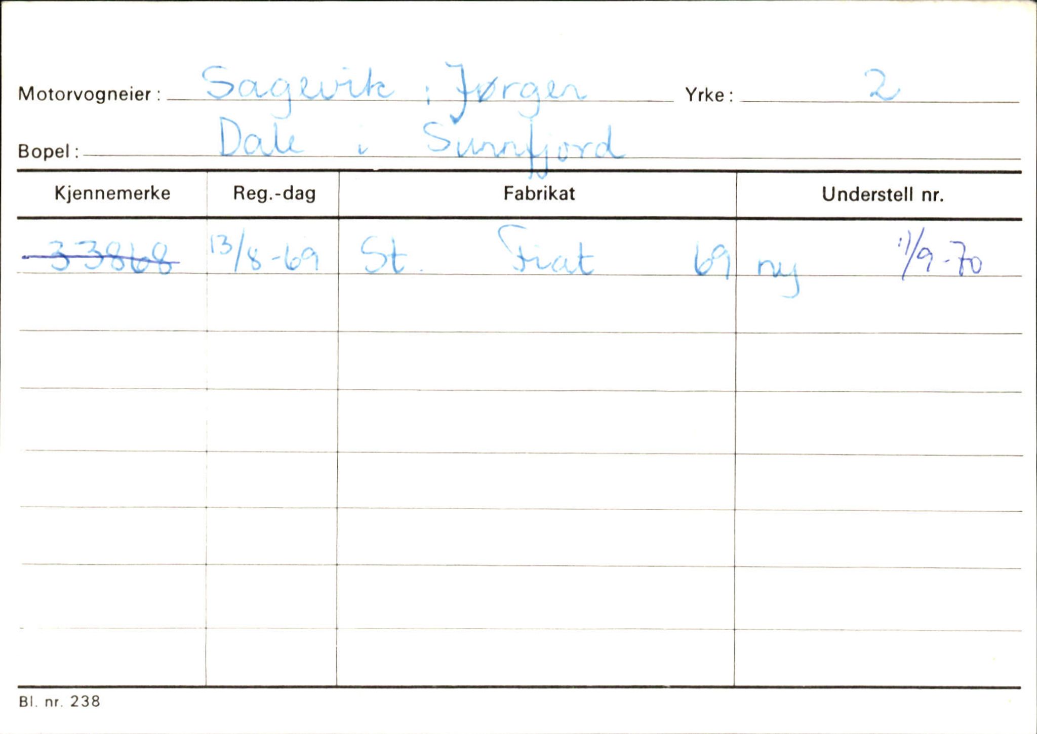 Statens vegvesen, Sogn og Fjordane vegkontor, SAB/A-5301/4/F/L0126: Eigarregister Fjaler M-Å. Leikanger A-Å, 1945-1975, s. 127