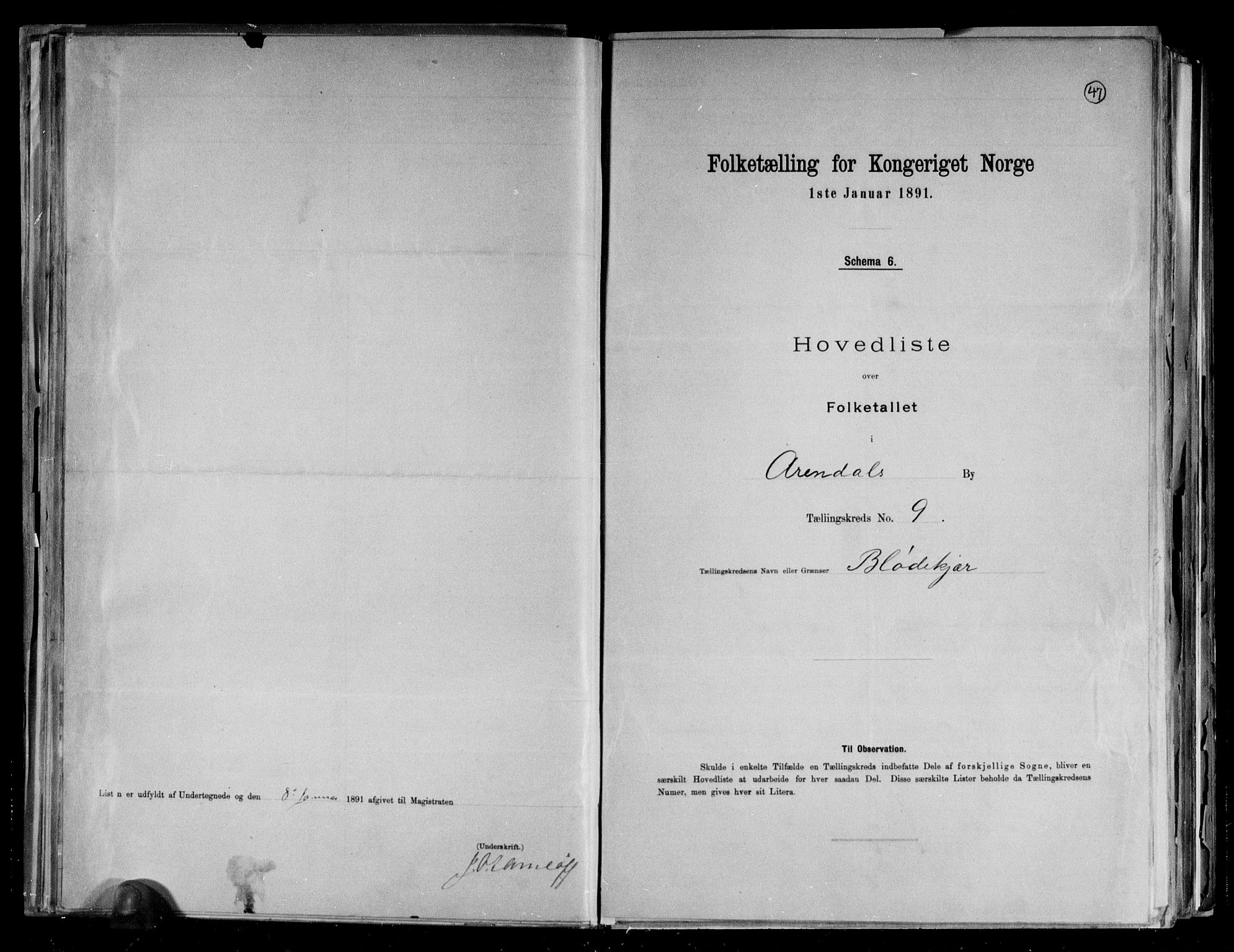 RA, Folketelling 1891 for 0903 Arendal kjøpstad, 1891, s. 19