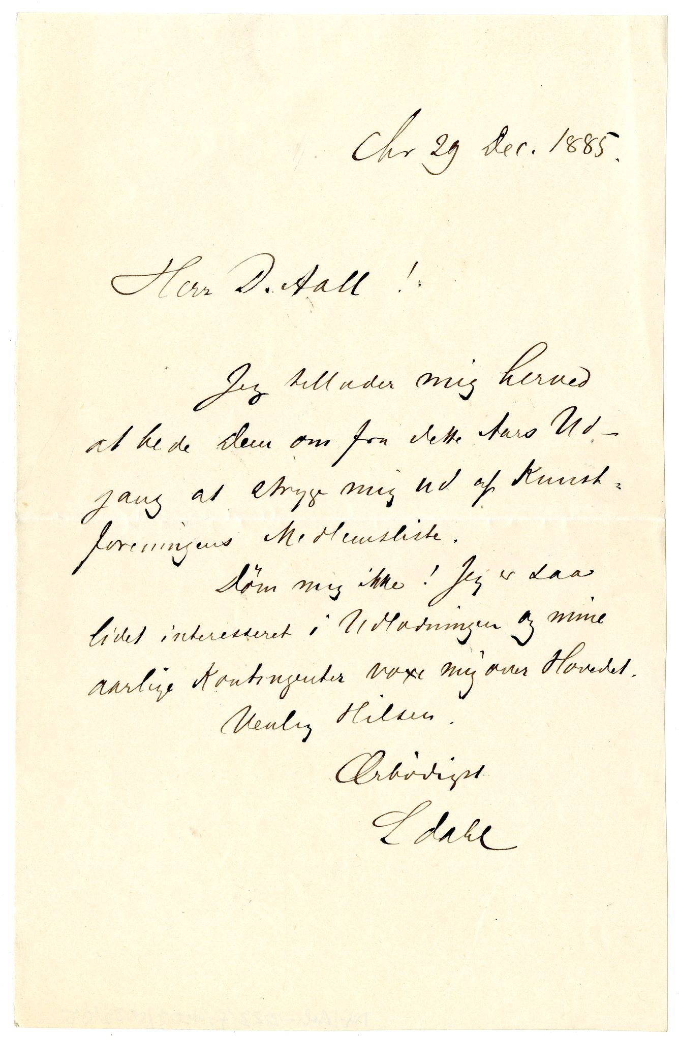 Diderik Maria Aalls brevsamling, NF/Ark-1023/F/L0002: D.M. Aalls brevsamling. B - C, 1799-1889, s. 438