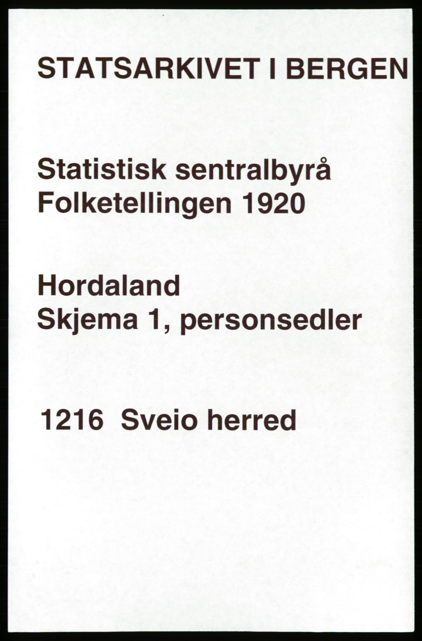 SAB, Folketelling 1920 for 1216 Sveio herred, 1920, s. 720