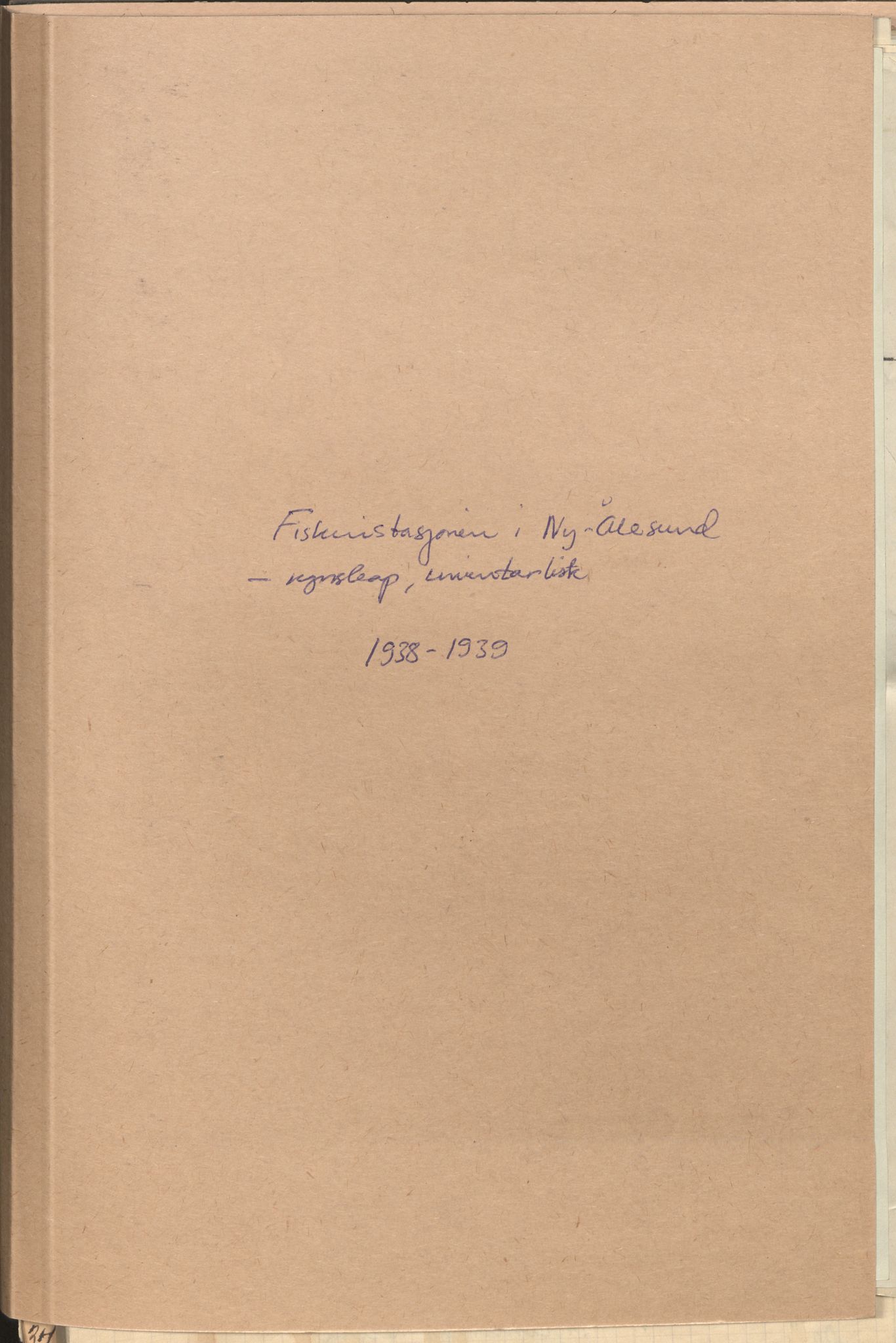 Fiskeridirektoratet - 1 Adm. ledelse - 16 De fiskerikyndige konsulenter, AV/SAB-A-2007/F/Fb/L0005: Regnskap for fiskeristasjon i Ny-Ålesund, 1935-1939, s. 1