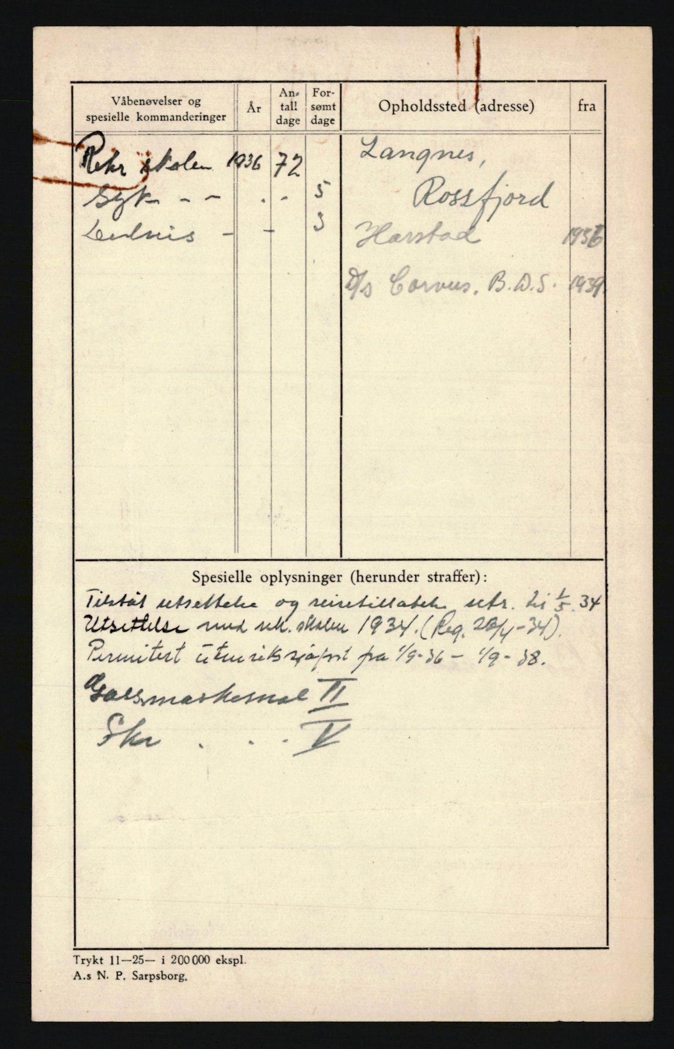 Forsvaret, Troms infanteriregiment nr. 16, AV/RA-RAFA-3146/P/Pa/L0018: Rulleblad for regimentets menige mannskaper, årsklasse 1934, 1934, s. 470