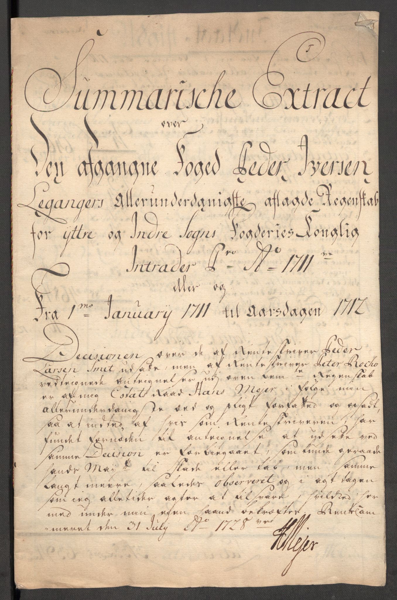 Rentekammeret inntil 1814, Reviderte regnskaper, Fogderegnskap, AV/RA-EA-4092/R52/L3317: Fogderegnskap Sogn, 1711, s. 12