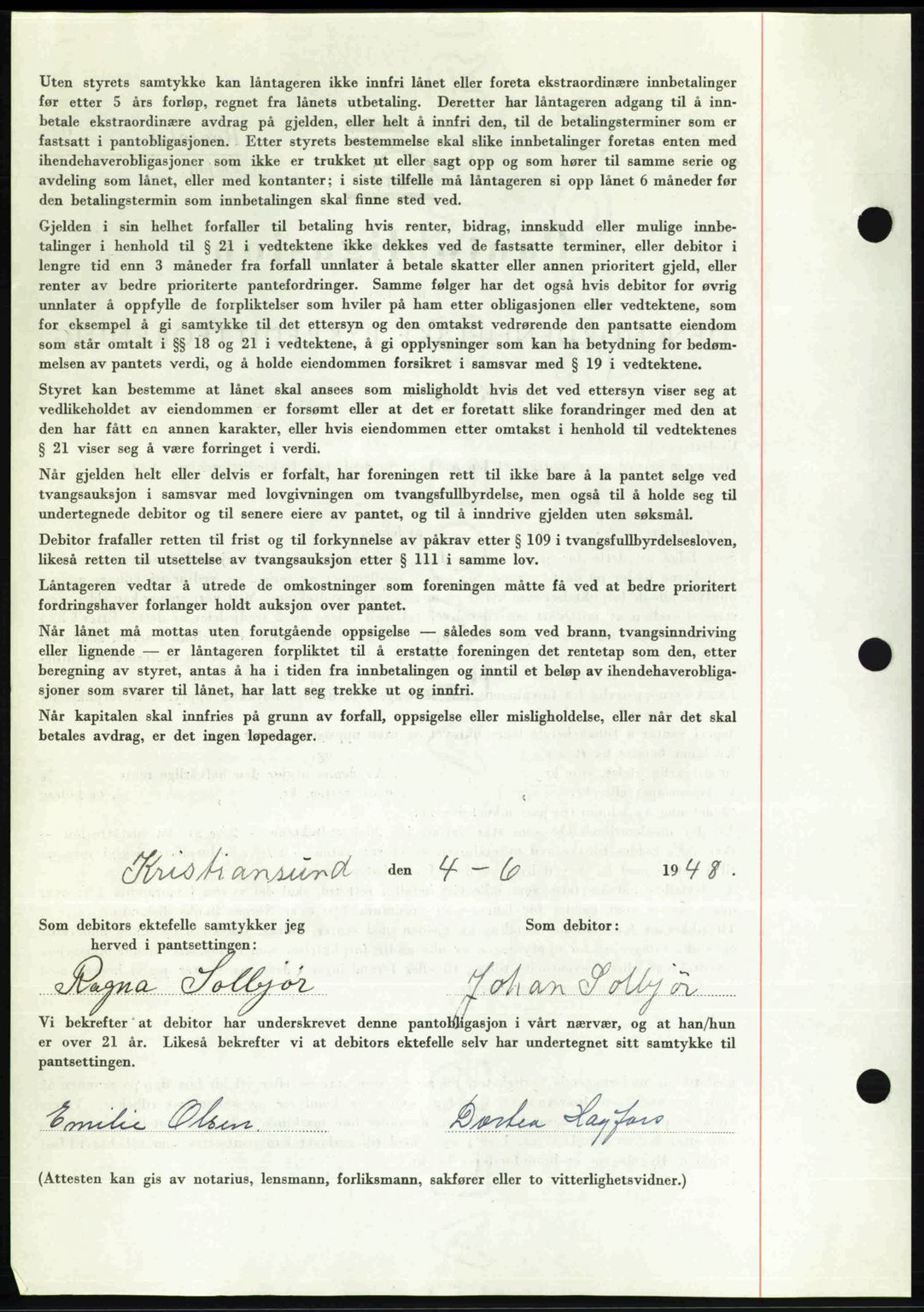 Kristiansund byfogd, AV/SAT-A-4587/A/27: Pantebok nr. 44, 1947-1948, Dagboknr: 794/1948