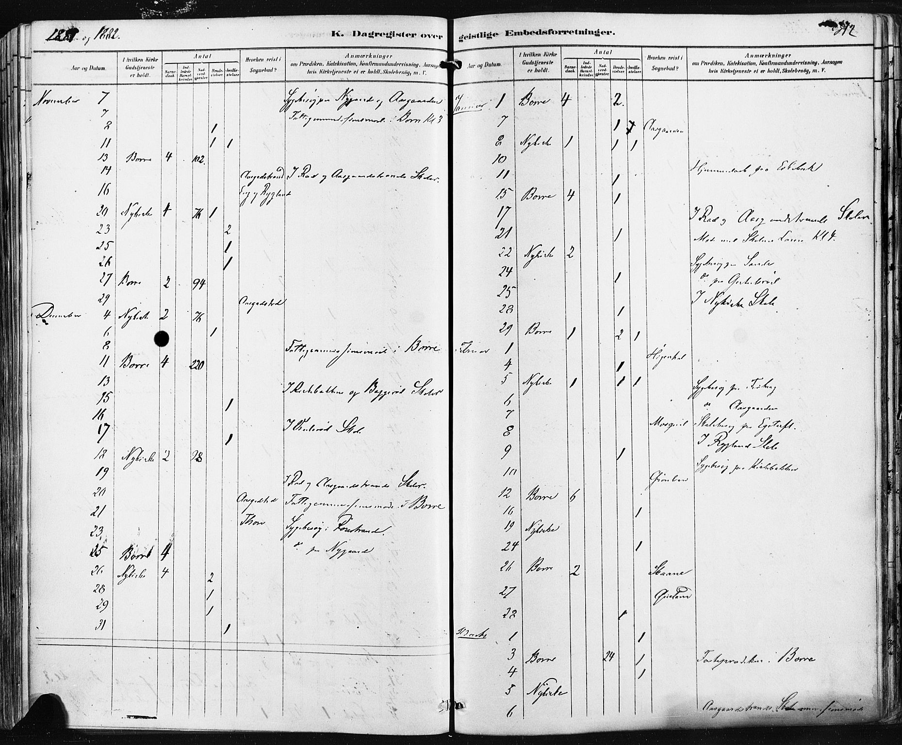 Borre kirkebøker, AV/SAKO-A-338/F/Fa/L0009: Ministerialbok nr. I 9, 1878-1896, s. 312