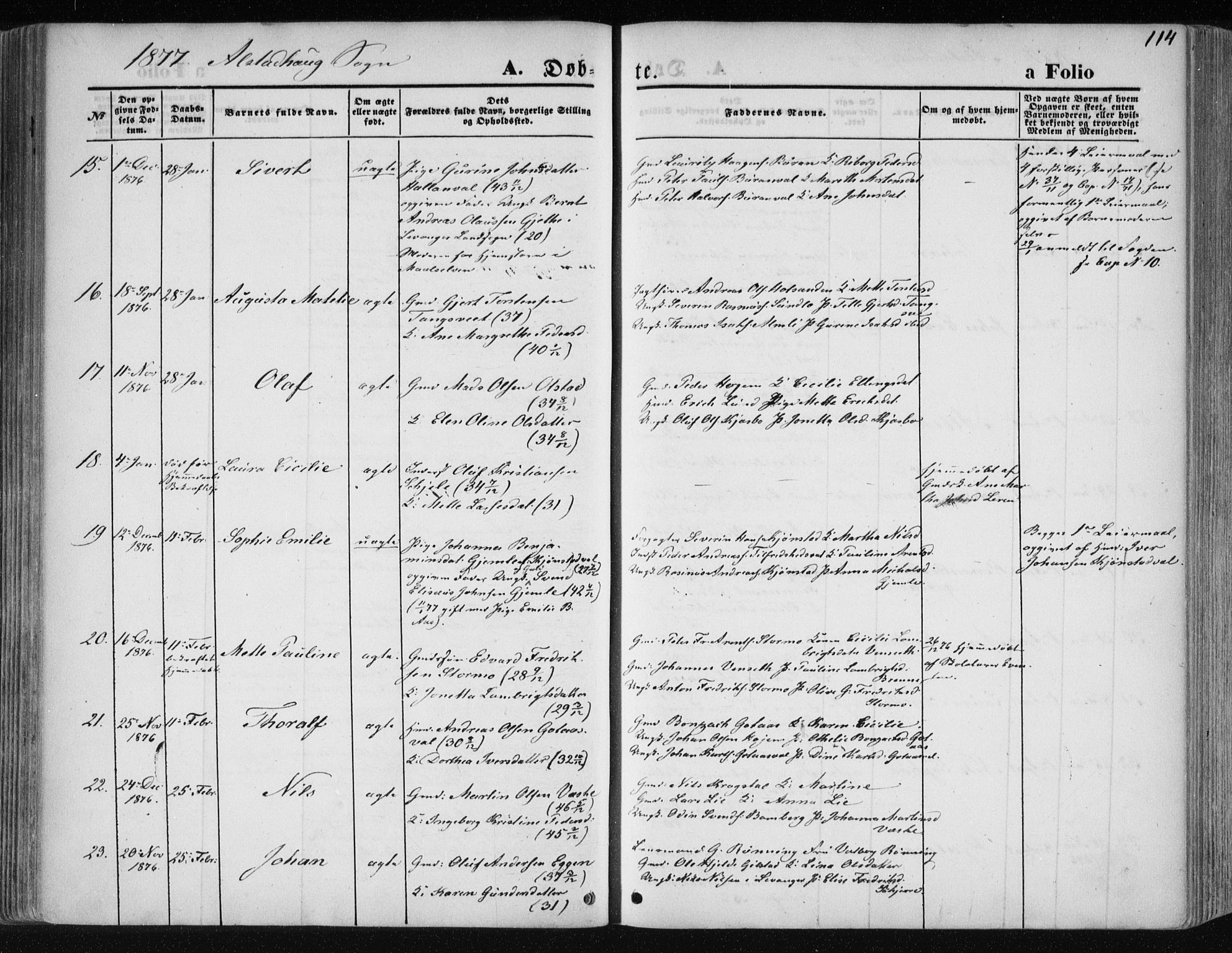 Ministerialprotokoller, klokkerbøker og fødselsregistre - Nord-Trøndelag, AV/SAT-A-1458/717/L0157: Ministerialbok nr. 717A08 /1, 1863-1877, s. 114