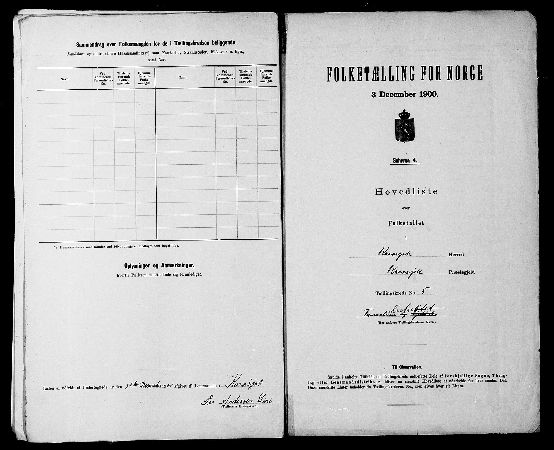 SATØ, Folketelling 1900 for 2021 Karasjok herred, 1900, s. 12