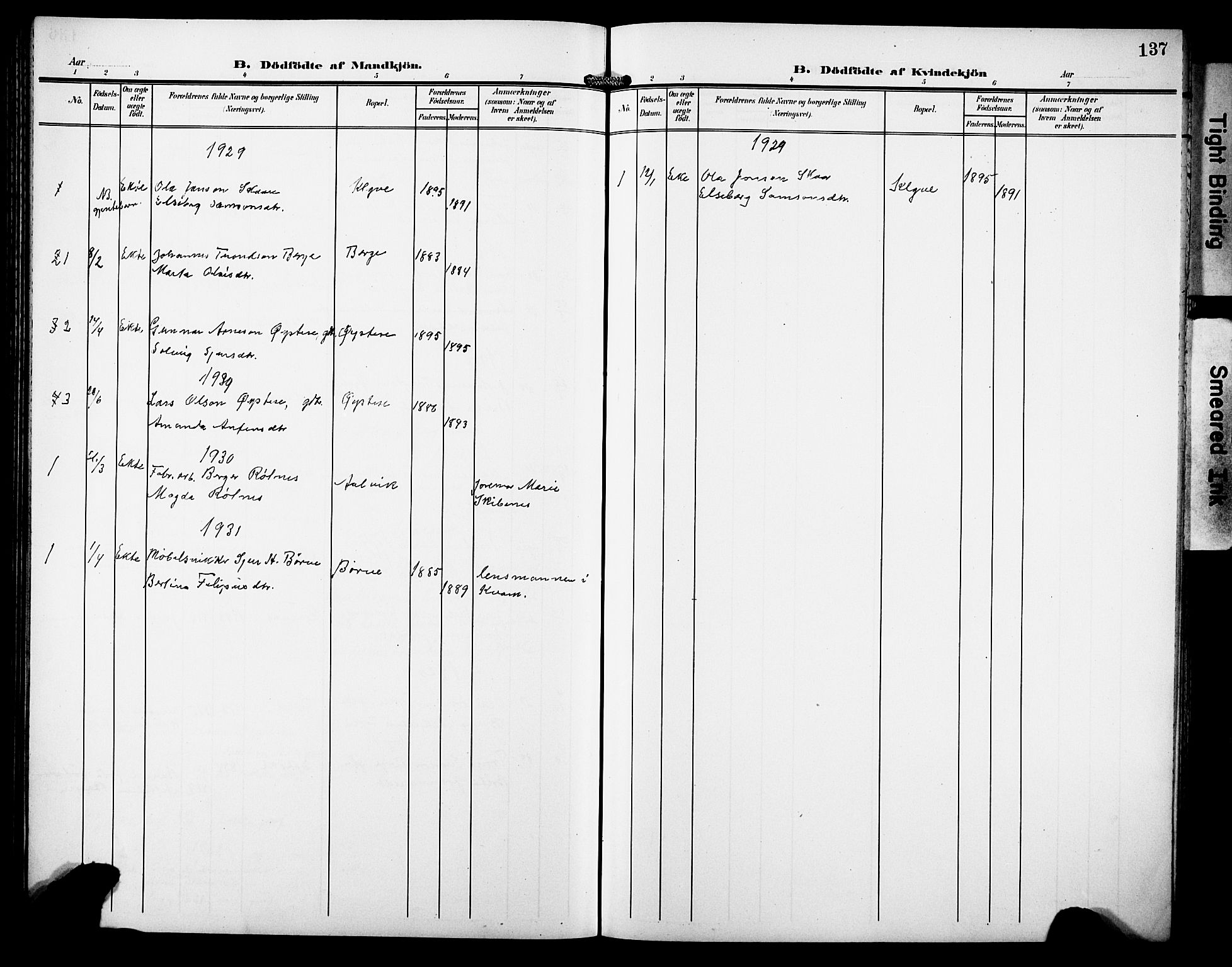 Kvam sokneprestembete, AV/SAB-A-76201/H/Hab: Klokkerbok nr. C 4, 1906-1931, s. 137