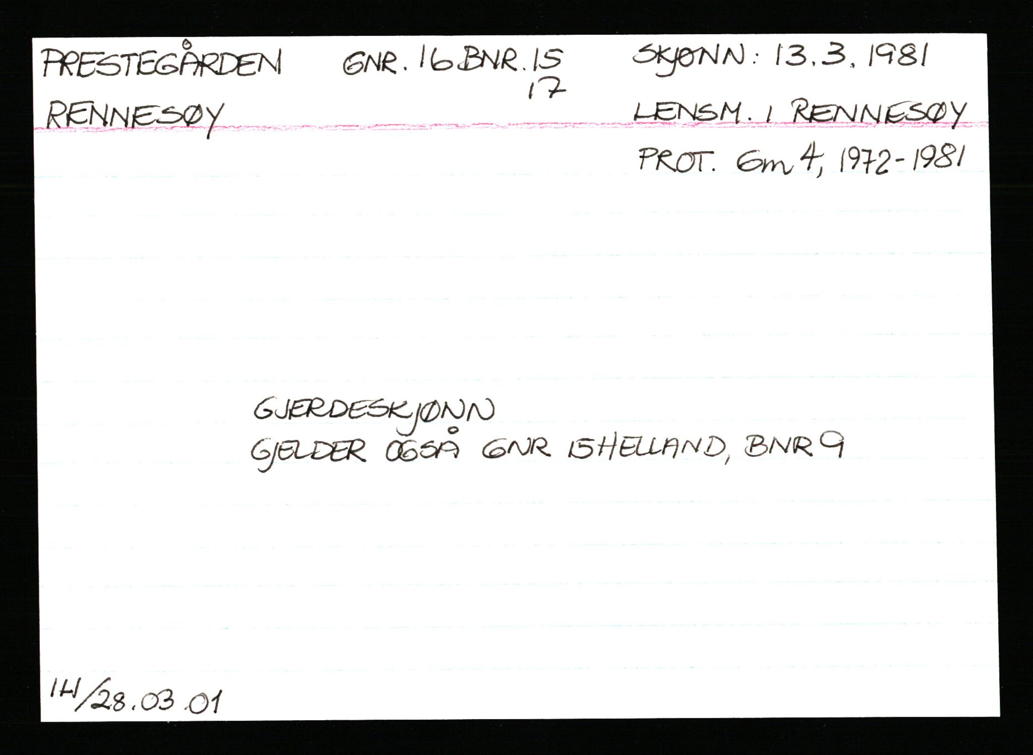 Statsarkivet i Stavanger, AV/SAST-A-101971/03/Y/Ym/L0045: Åstedskort sortert etter gårdsnavn: Prestegården - Rapstad, 1600-1950, s. 98
