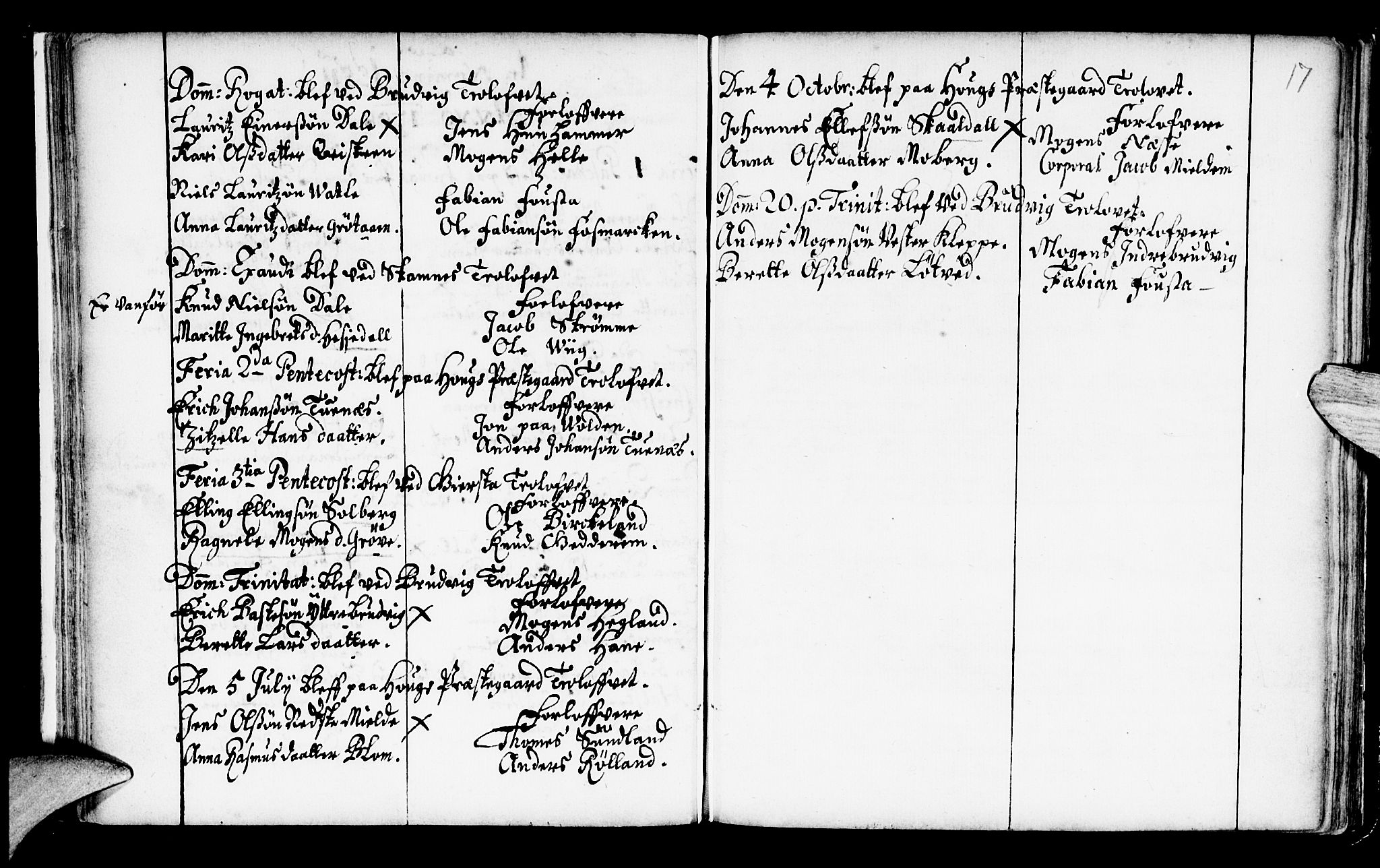 Haus sokneprestembete, SAB/A-75601/H/Haa: Ministerialbok nr. A 2, 1707-1709, s. 17