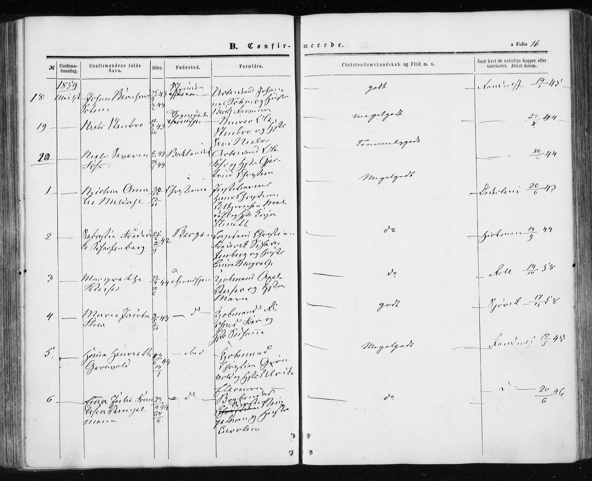 Ministerialprotokoller, klokkerbøker og fødselsregistre - Sør-Trøndelag, SAT/A-1456/601/L0053: Ministerialbok nr. 601A21, 1857-1865, s. 16