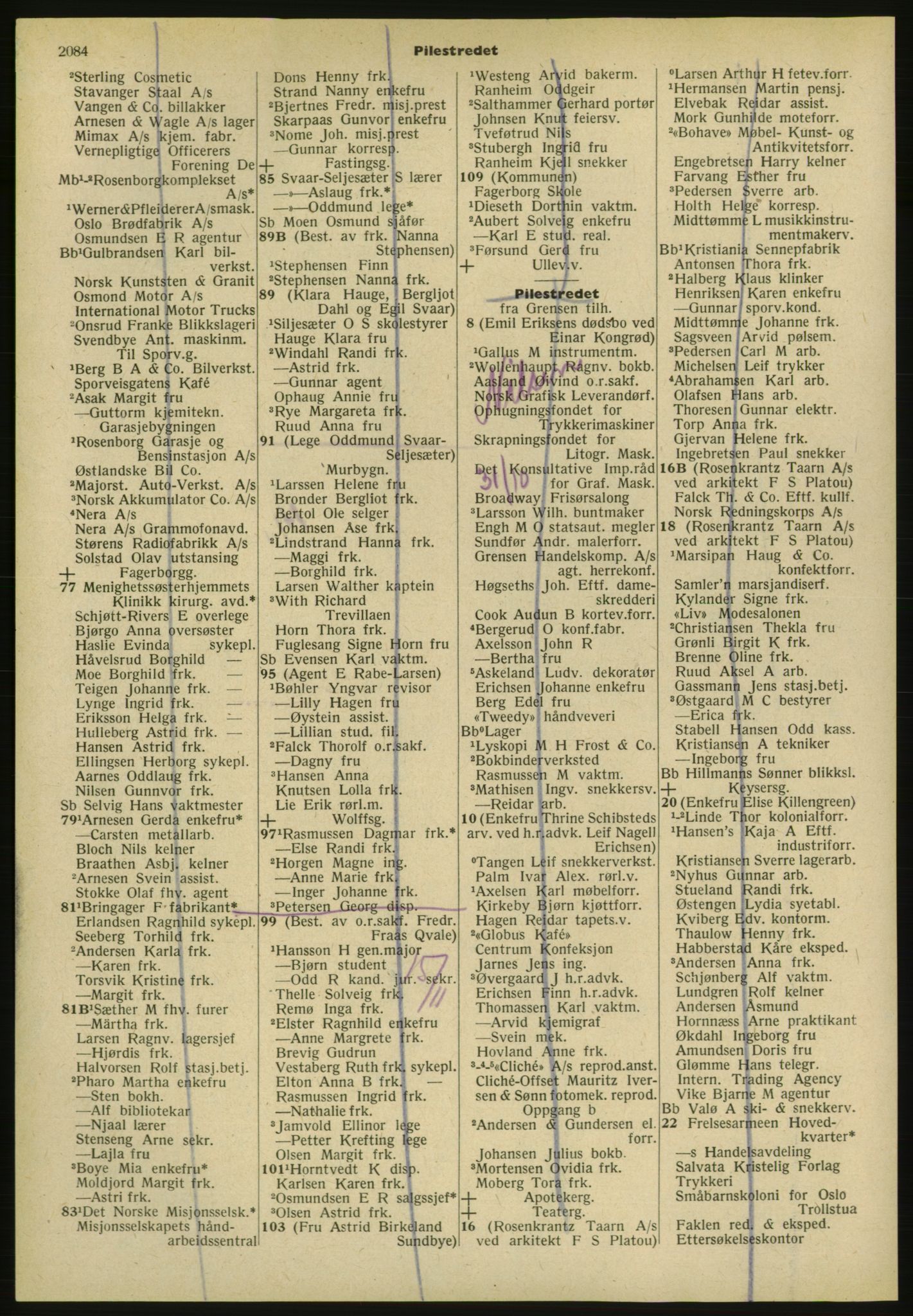 Kristiania/Oslo adressebok, PUBL/-, 1952, s. 2084