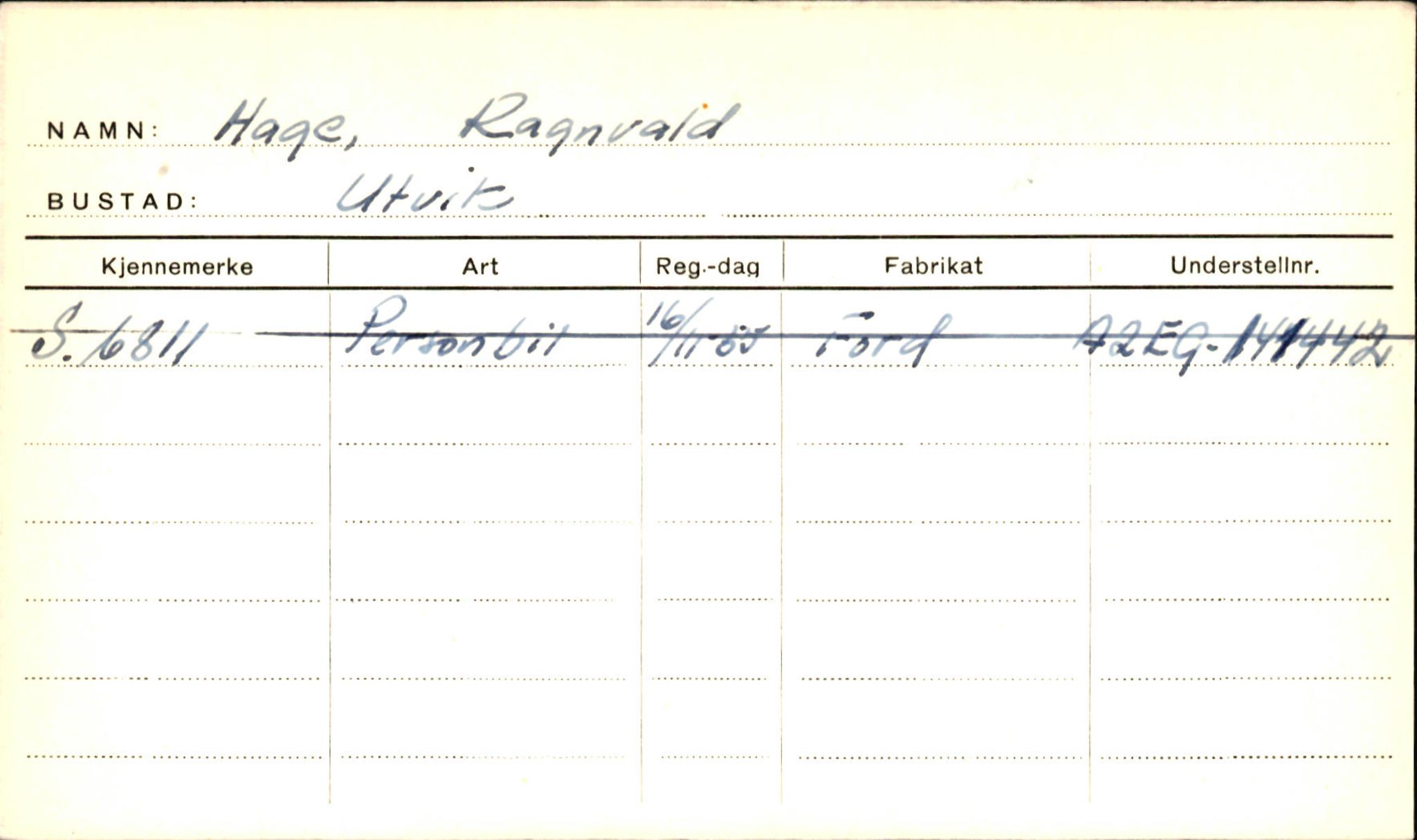 Statens vegvesen, Sogn og Fjordane vegkontor, SAB/A-5301/4/F/L0001A: Eigarregister Fjordane til 1.6.1961, 1930-1961, s. 41