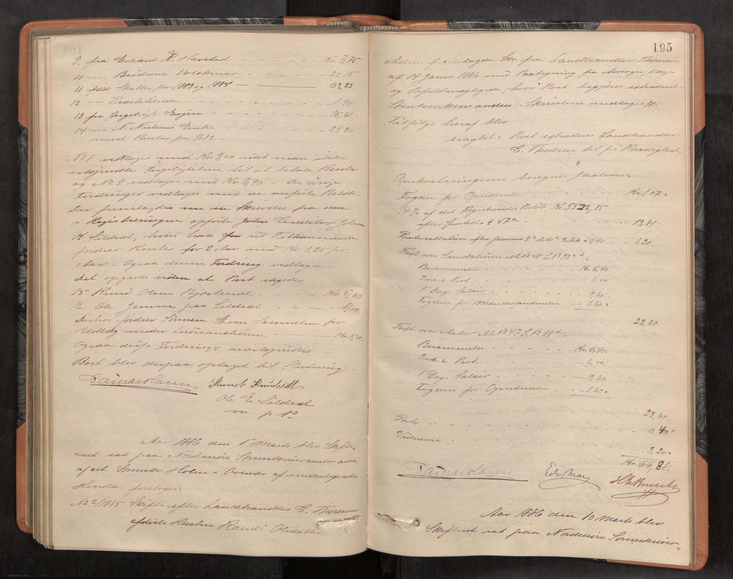 Nordmøre sorenskriveri, AV/SAT-A-4132/1/3/3B/L0004: Forhandlingsprotokoll nr. 04, 1881-1887, s. 195