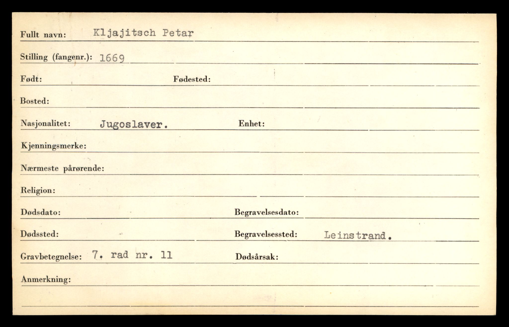 Distriktskontoret for krigsgraver, AV/SAT-A-5030/E/L0005: Kasett/kartotek over falne Britiske og tyske solater, samt andre nasjoners krigsgraver, 1945, s. 55