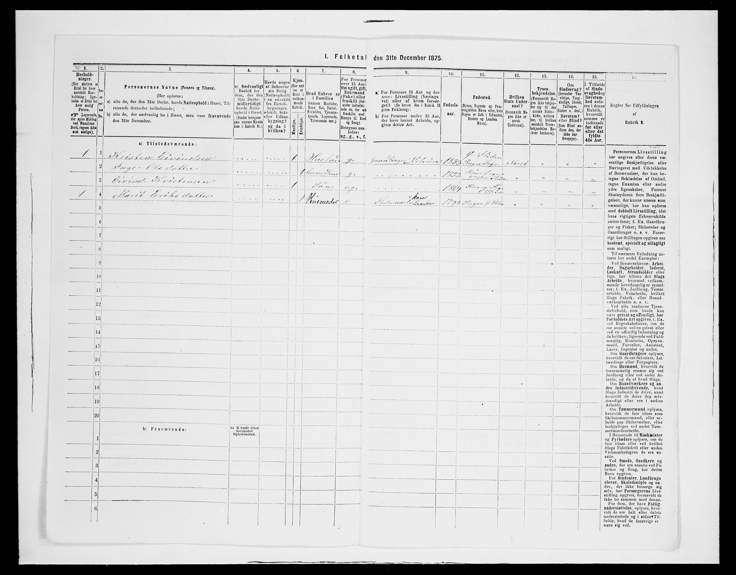 SAH, Folketelling 1875 for 0544P Øystre Slidre prestegjeld, 1875, s. 684