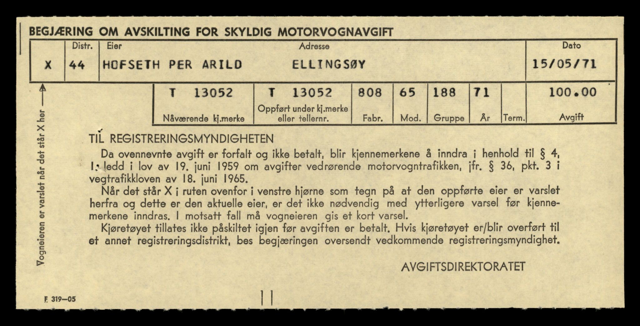 Møre og Romsdal vegkontor - Ålesund trafikkstasjon, AV/SAT-A-4099/F/Fe/L0037: Registreringskort for kjøretøy T 13031 - T 13179, 1927-1998, s. 471