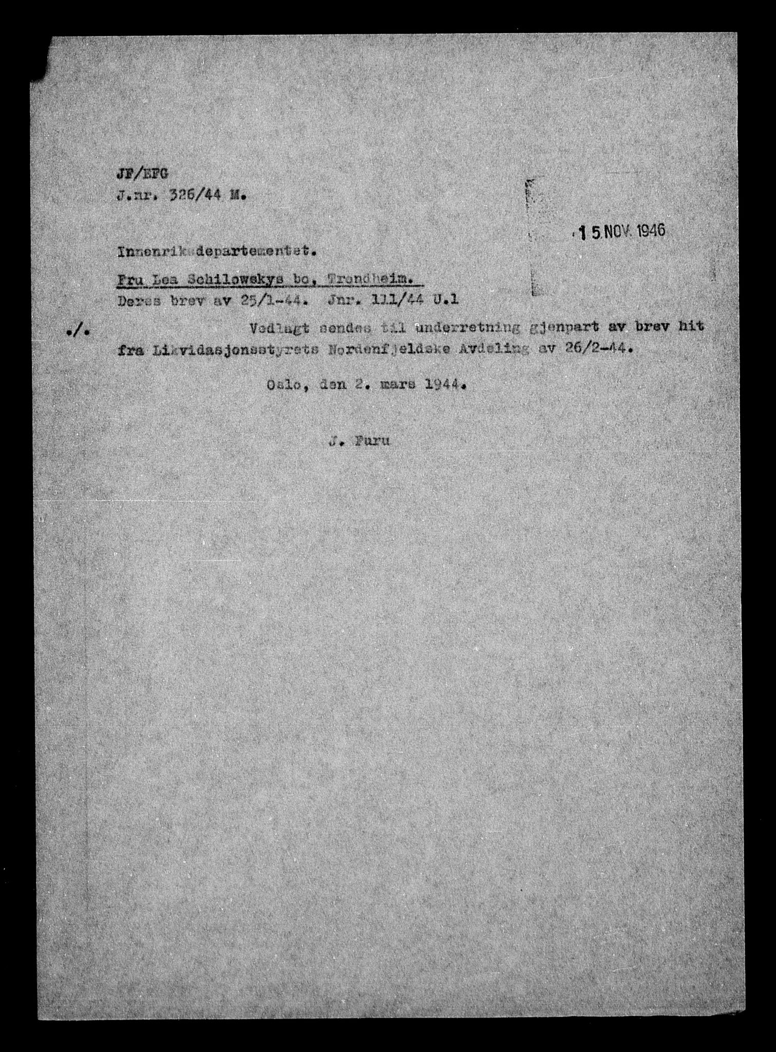 Justisdepartementet, Tilbakeføringskontoret for inndratte formuer, AV/RA-S-1564/H/Hc/Hca/L0908: --, 1945-1947, s. 232