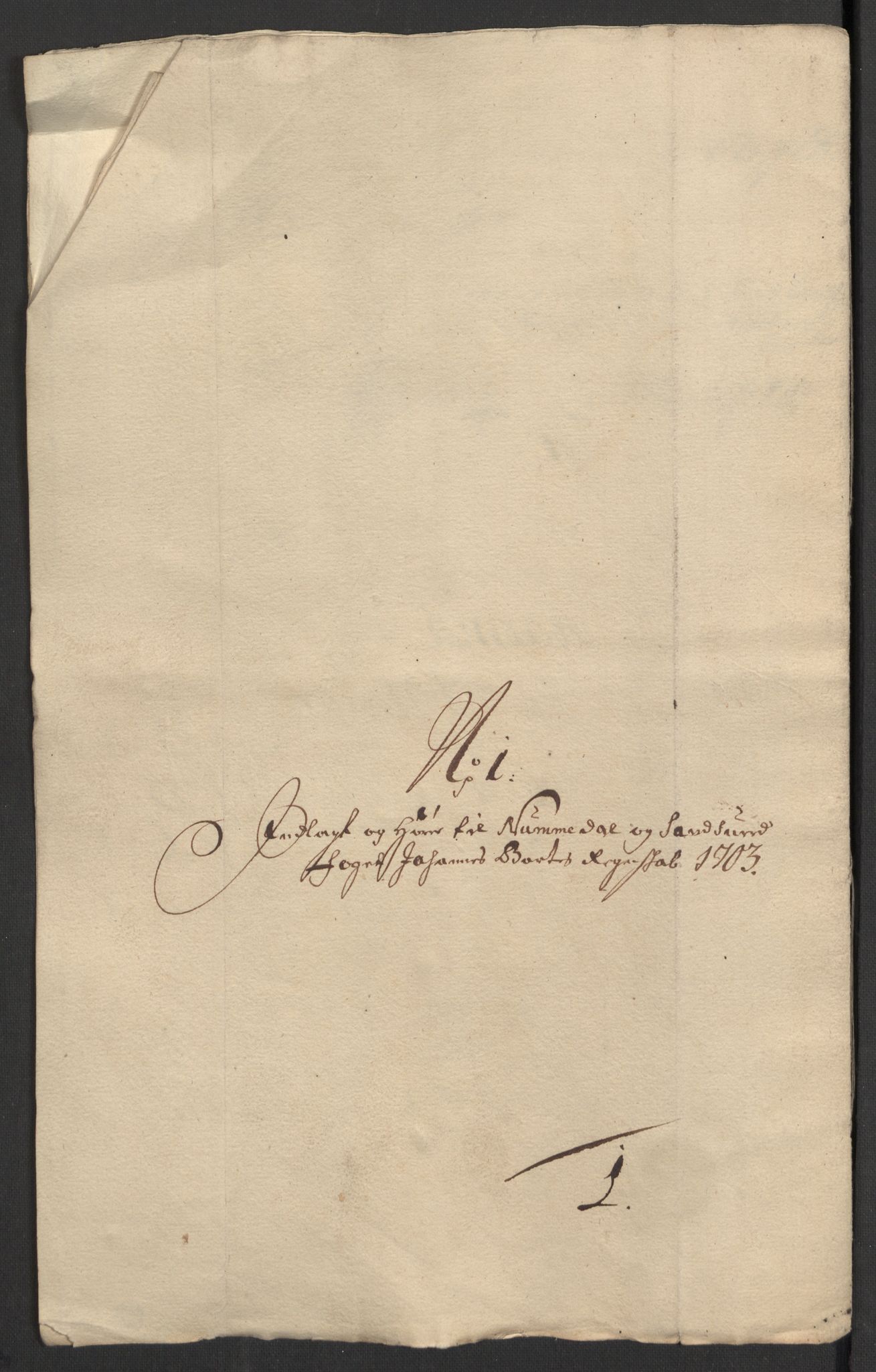 Rentekammeret inntil 1814, Reviderte regnskaper, Fogderegnskap, RA/EA-4092/R24/L1581: Fogderegnskap Numedal og Sandsvær, 1703, s. 20