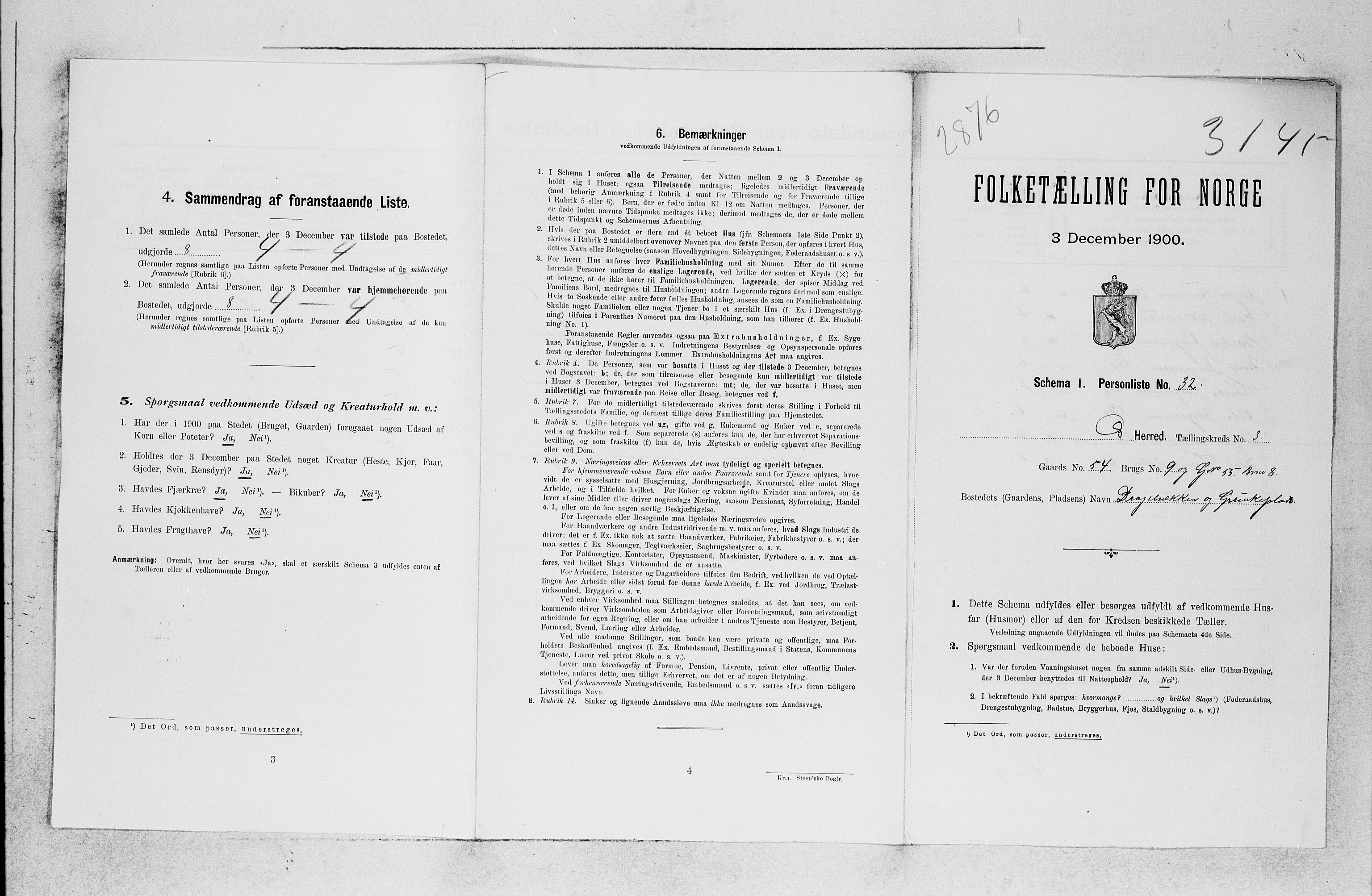 SAB, Folketelling 1900 for 1243 Os herred, 1900, s. 66