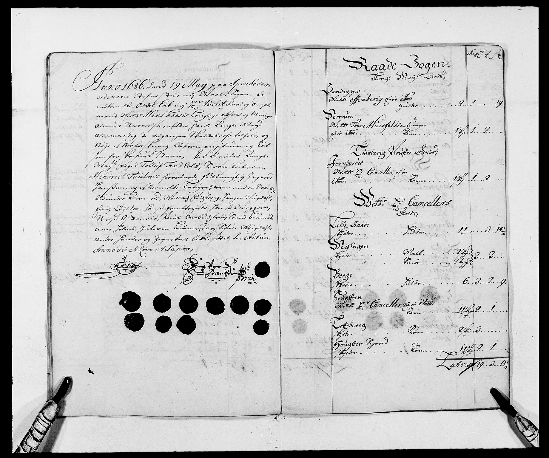 Rentekammeret inntil 1814, Reviderte regnskaper, Fogderegnskap, AV/RA-EA-4092/R02/L0105: Fogderegnskap Moss og Verne kloster, 1685-1687, s. 224