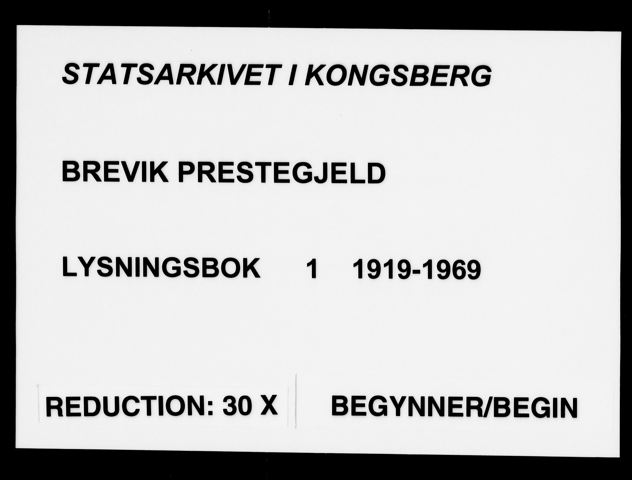 Brevik kirkebøker, AV/SAKO-A-255/H/Ha/L0001: Lysningsprotokoll nr. 1, 1919-1969