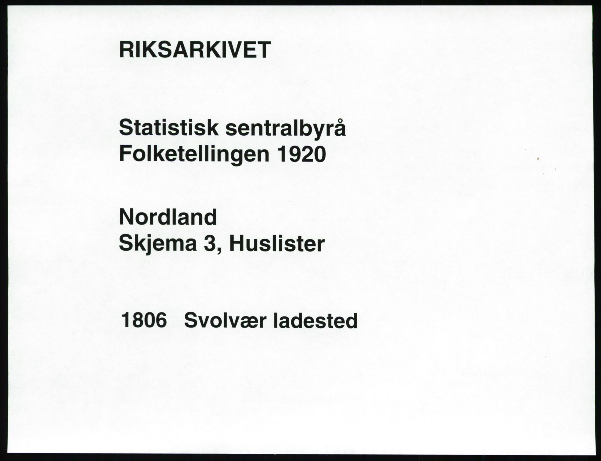 SAT, Folketelling 1920 for 1806 Svolvær kjøpstad, 1920, s. 18