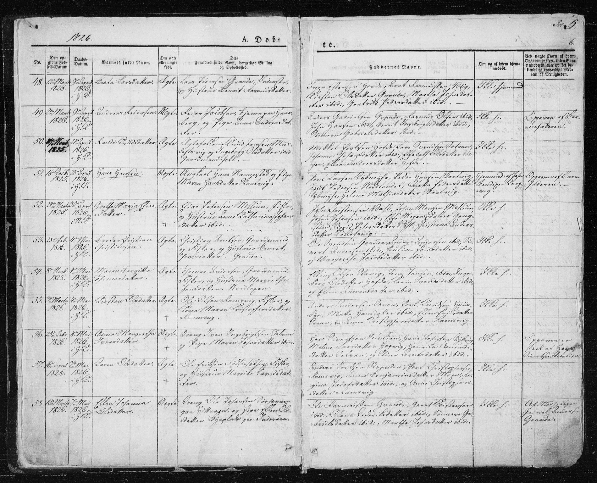 Ministerialprotokoller, klokkerbøker og fødselsregistre - Sør-Trøndelag, SAT/A-1456/659/L0735: Ministerialbok nr. 659A05, 1826-1841, s. 5