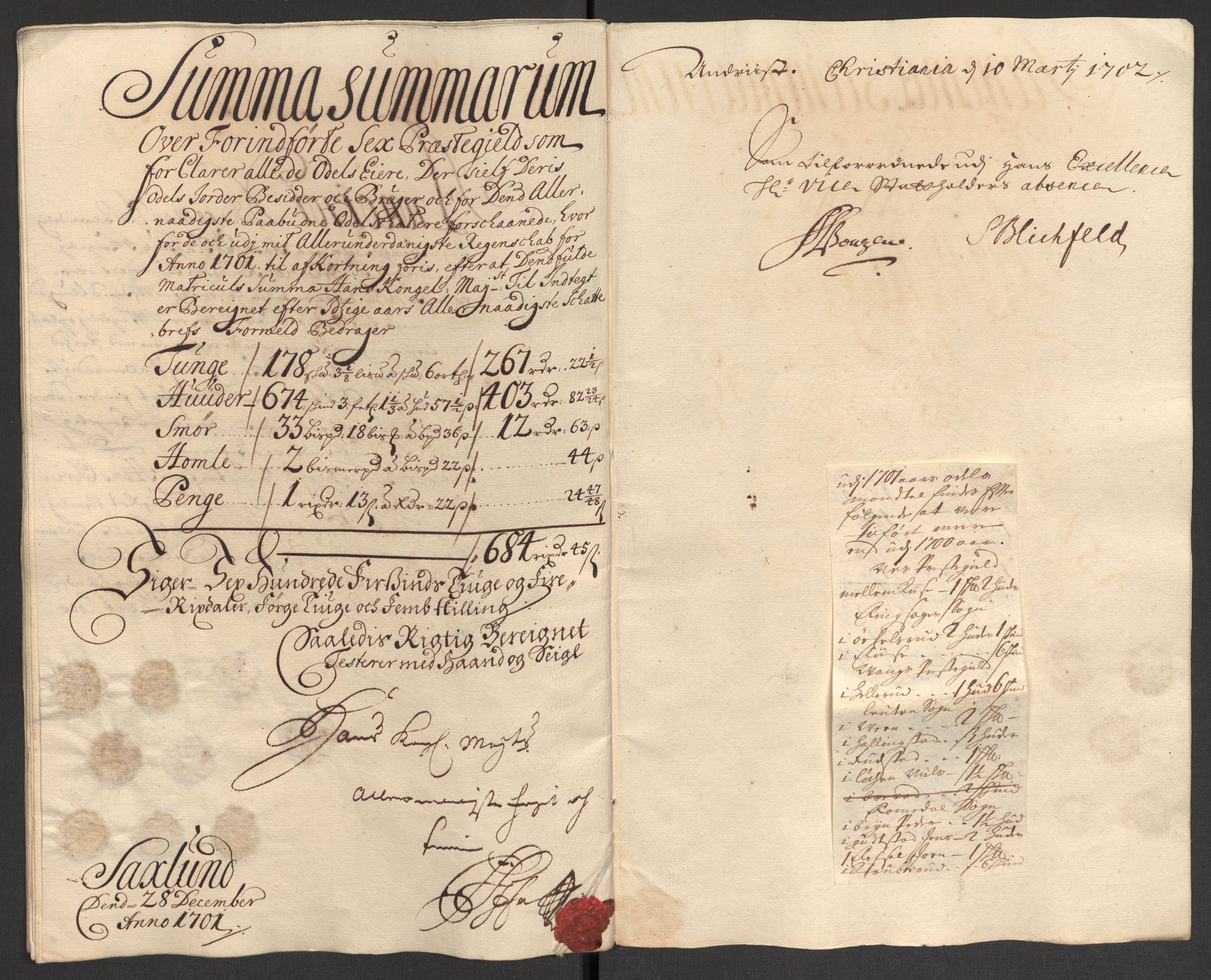 Rentekammeret inntil 1814, Reviderte regnskaper, Fogderegnskap, AV/RA-EA-4092/R16/L1040: Fogderegnskap Hedmark, 1701-1702, s. 157