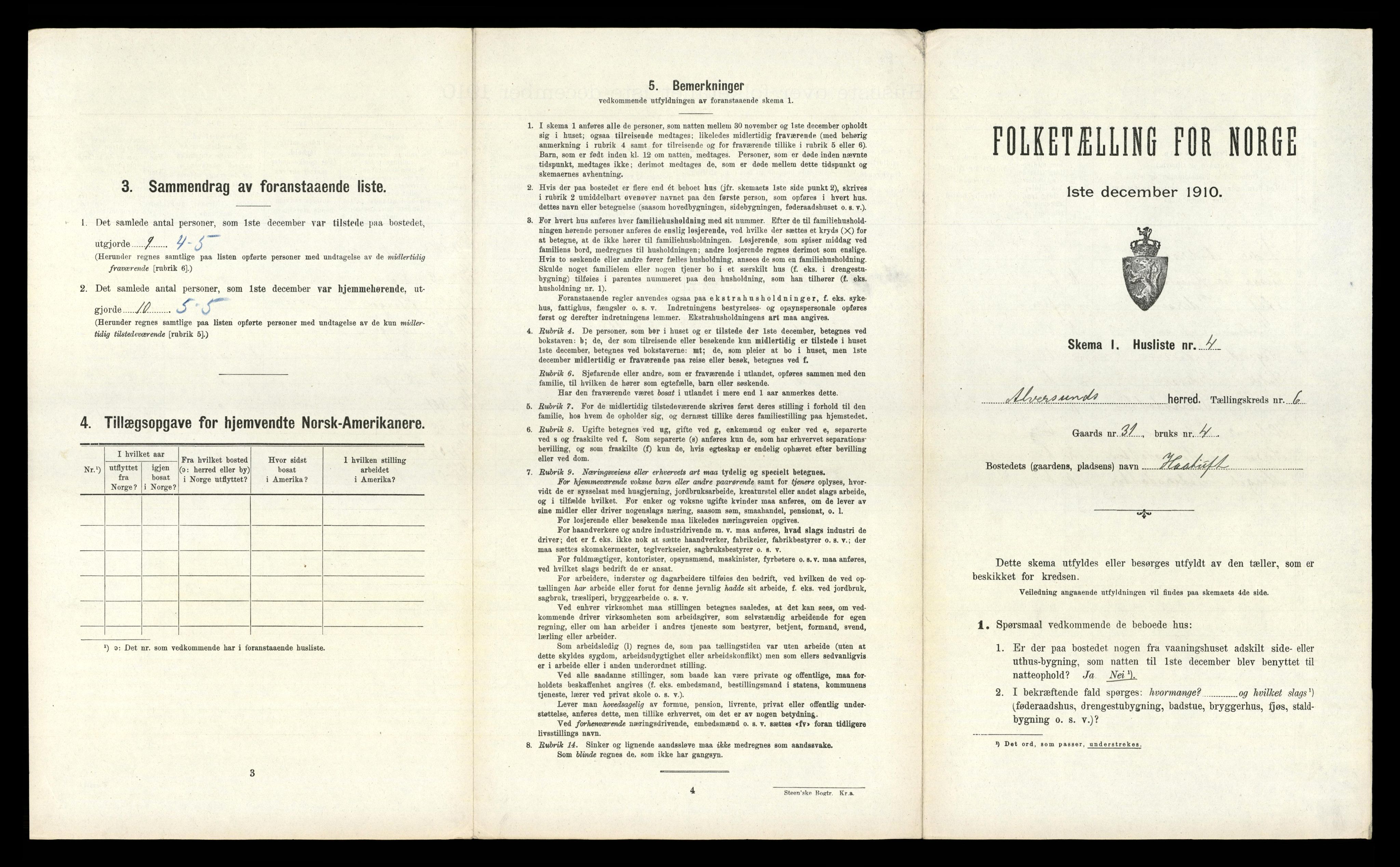 RA, Folketelling 1910 for 1257 Alversund herred, 1910, s. 510