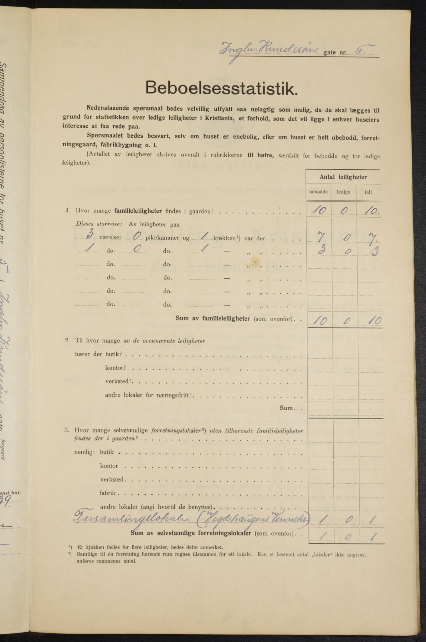 OBA, Kommunal folketelling 1.2.1915 for Kristiania, 1915, s. 43323