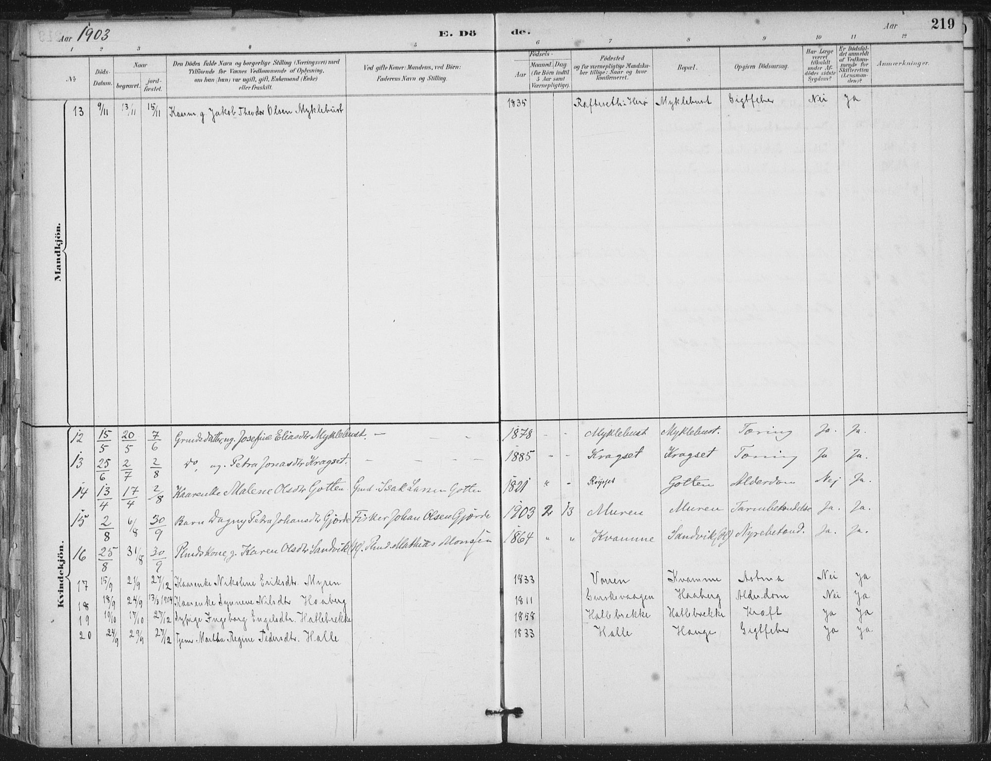 Ministerialprotokoller, klokkerbøker og fødselsregistre - Møre og Romsdal, SAT/A-1454/503/L0037: Ministerialbok nr. 503A05, 1884-1900, s. 219