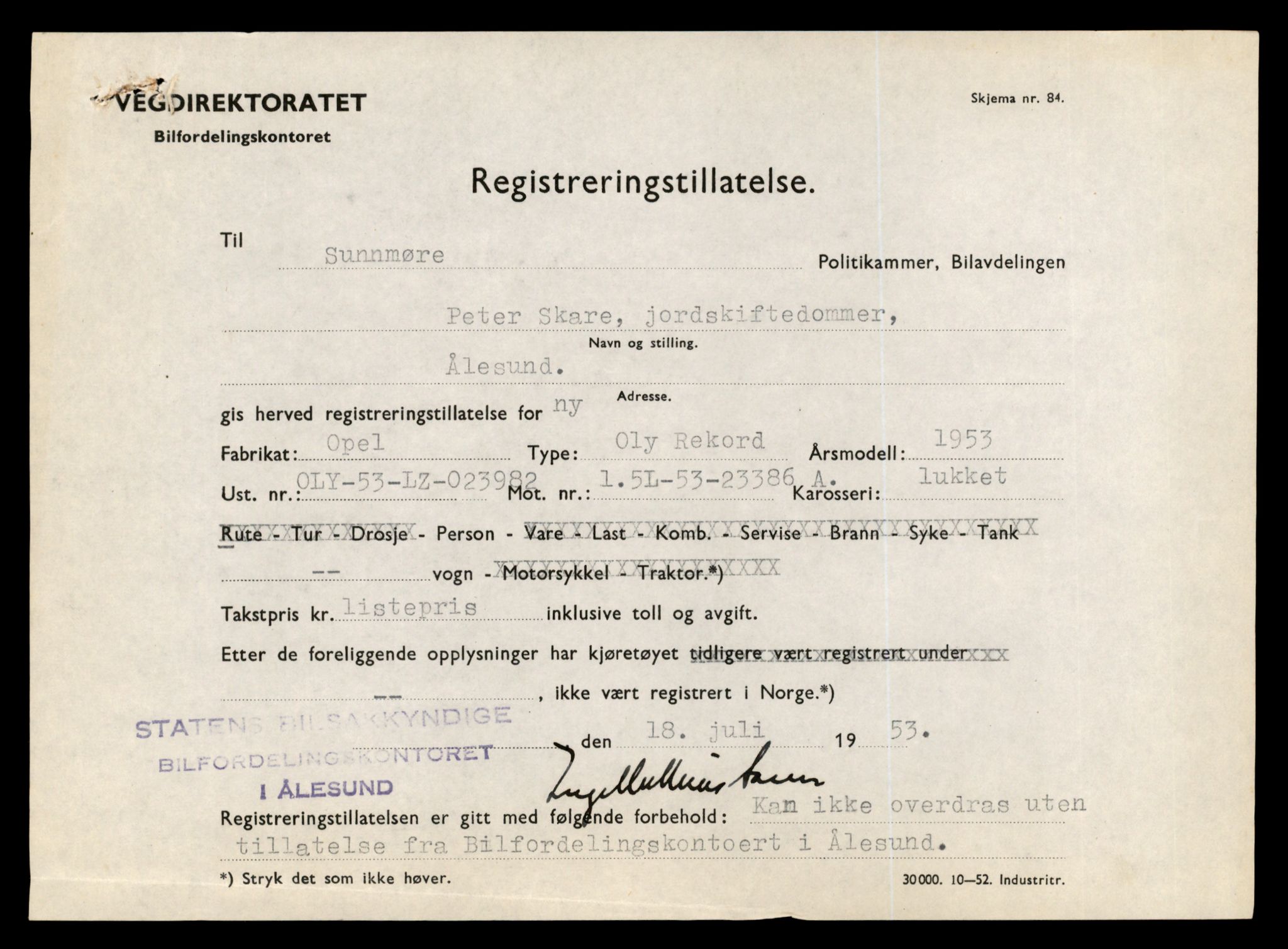 Møre og Romsdal vegkontor - Ålesund trafikkstasjon, AV/SAT-A-4099/F/Fe/L0044: Registreringskort for kjøretøy T 14205 - T 14319, 1927-1998, s. 706