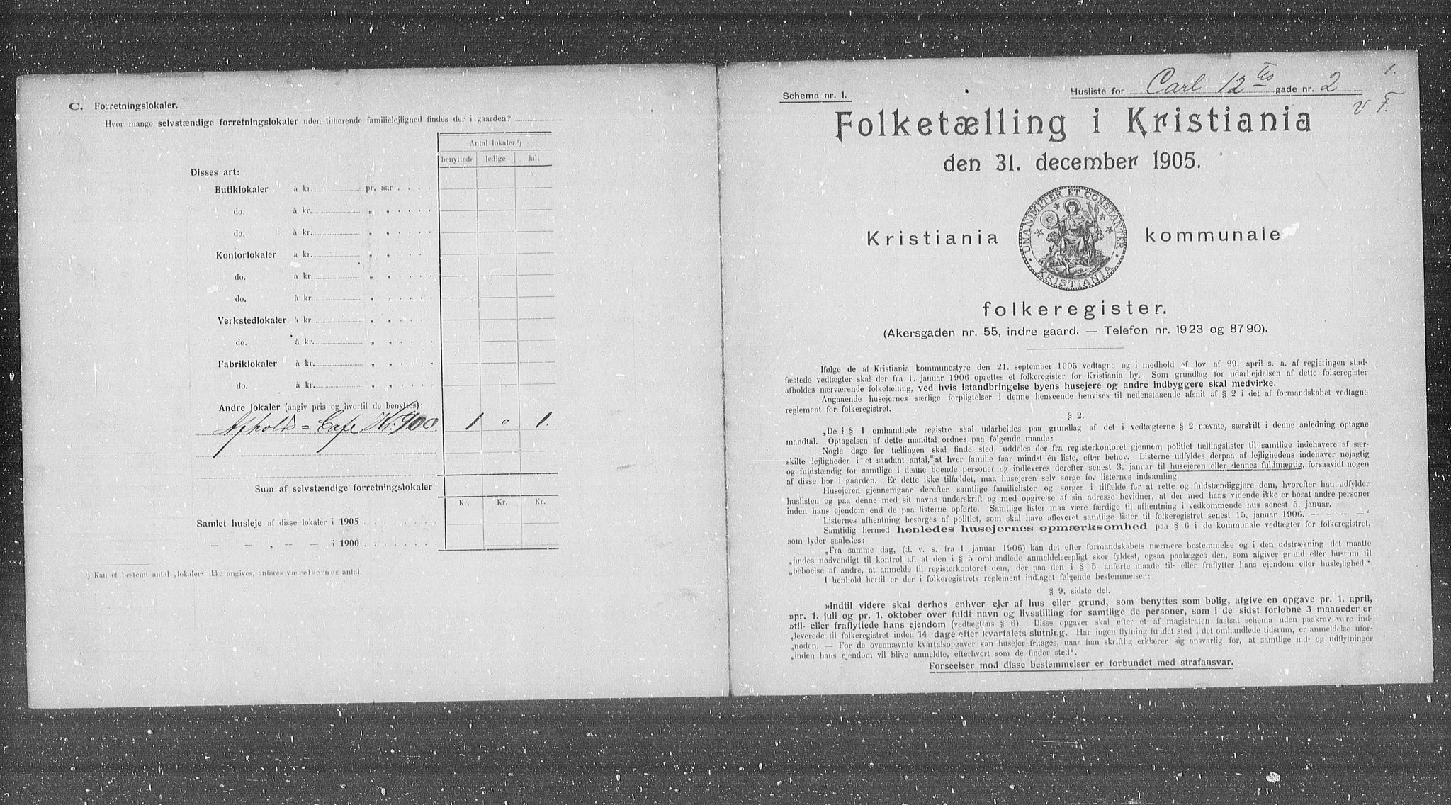 OBA, Kommunal folketelling 31.12.1905 for Kristiania kjøpstad, 1905, s. 25617