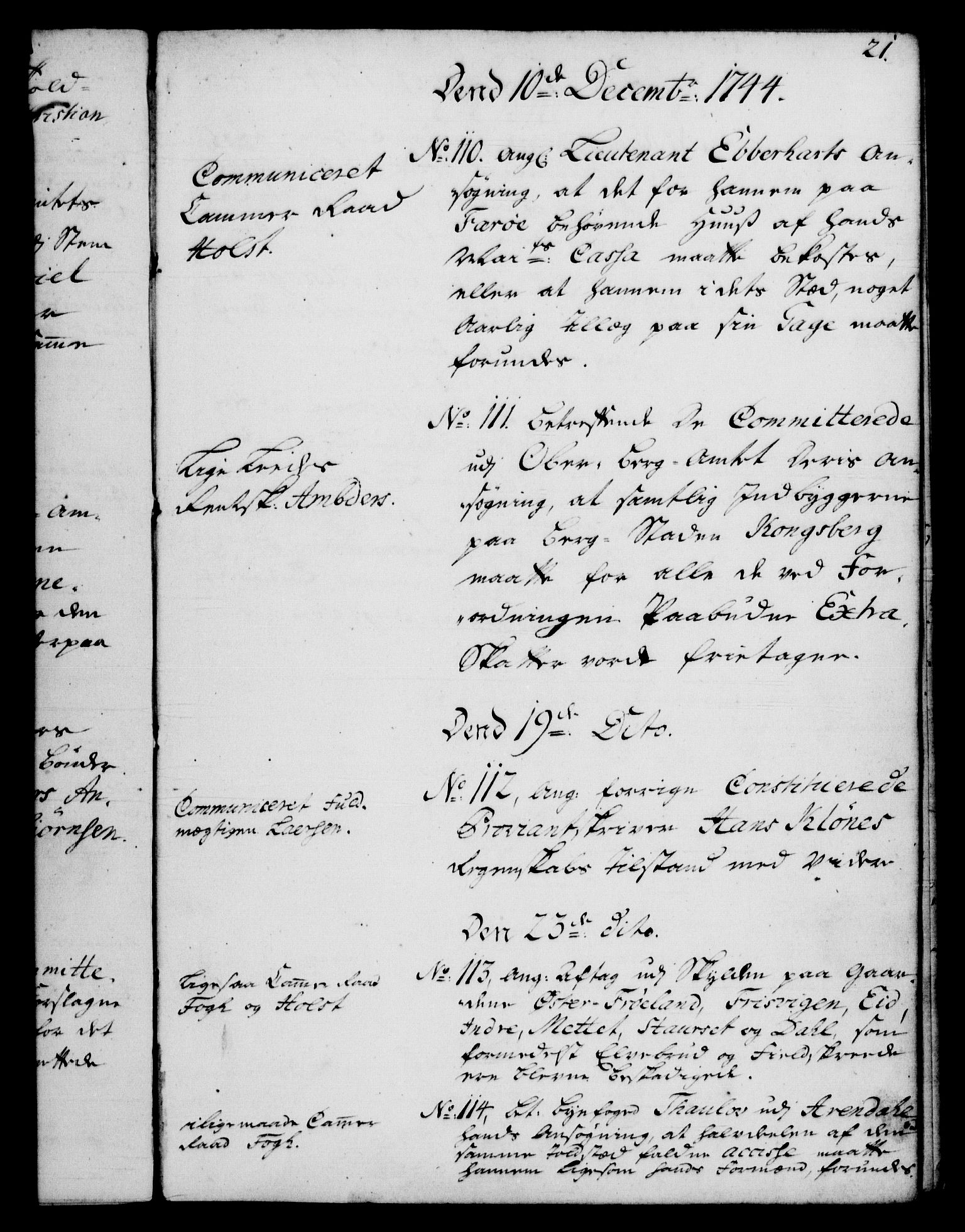 Rentekammeret, Kammerkanselliet, RA/EA-3111/G/Gf/Gfb/L0005: Register til norske relasjons- og resolusjonsprotokoller (merket RK 52.100), 1744-1754, s. 21