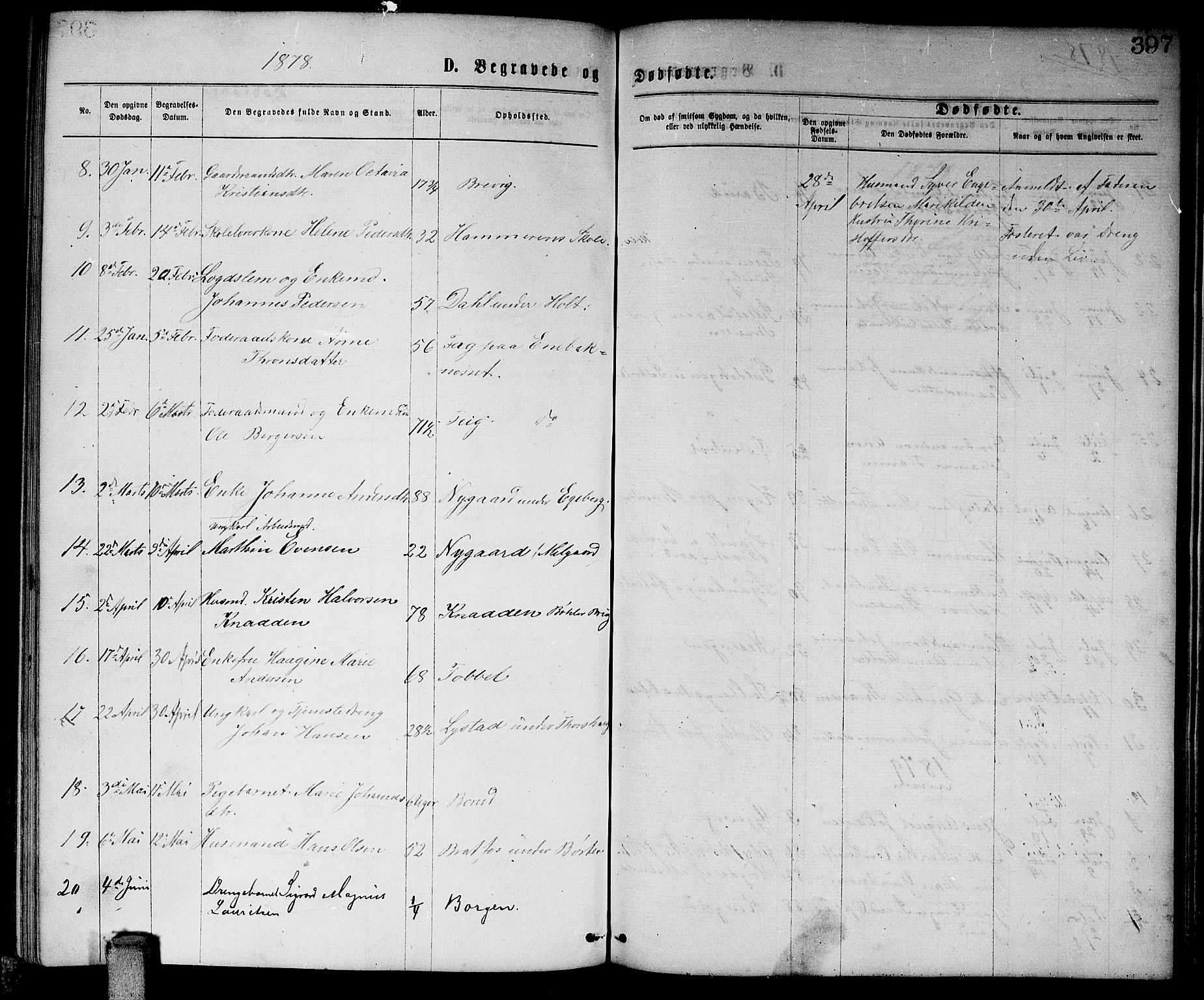 Enebakk prestekontor Kirkebøker, AV/SAO-A-10171c/G/Ga/L0005: Klokkerbok nr. I 5, 1867-1888, s. 397