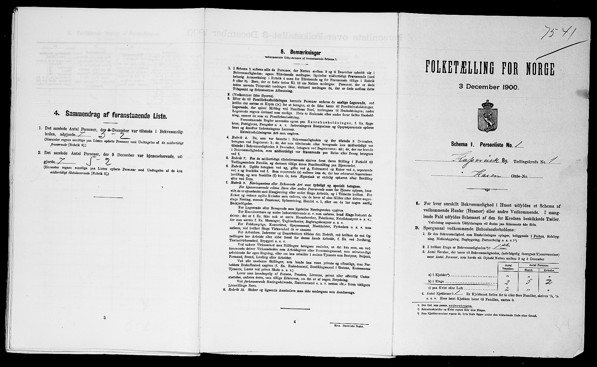 SAST, Folketelling 1900 for 1105 Kopervik ladested, 1900, s. 444