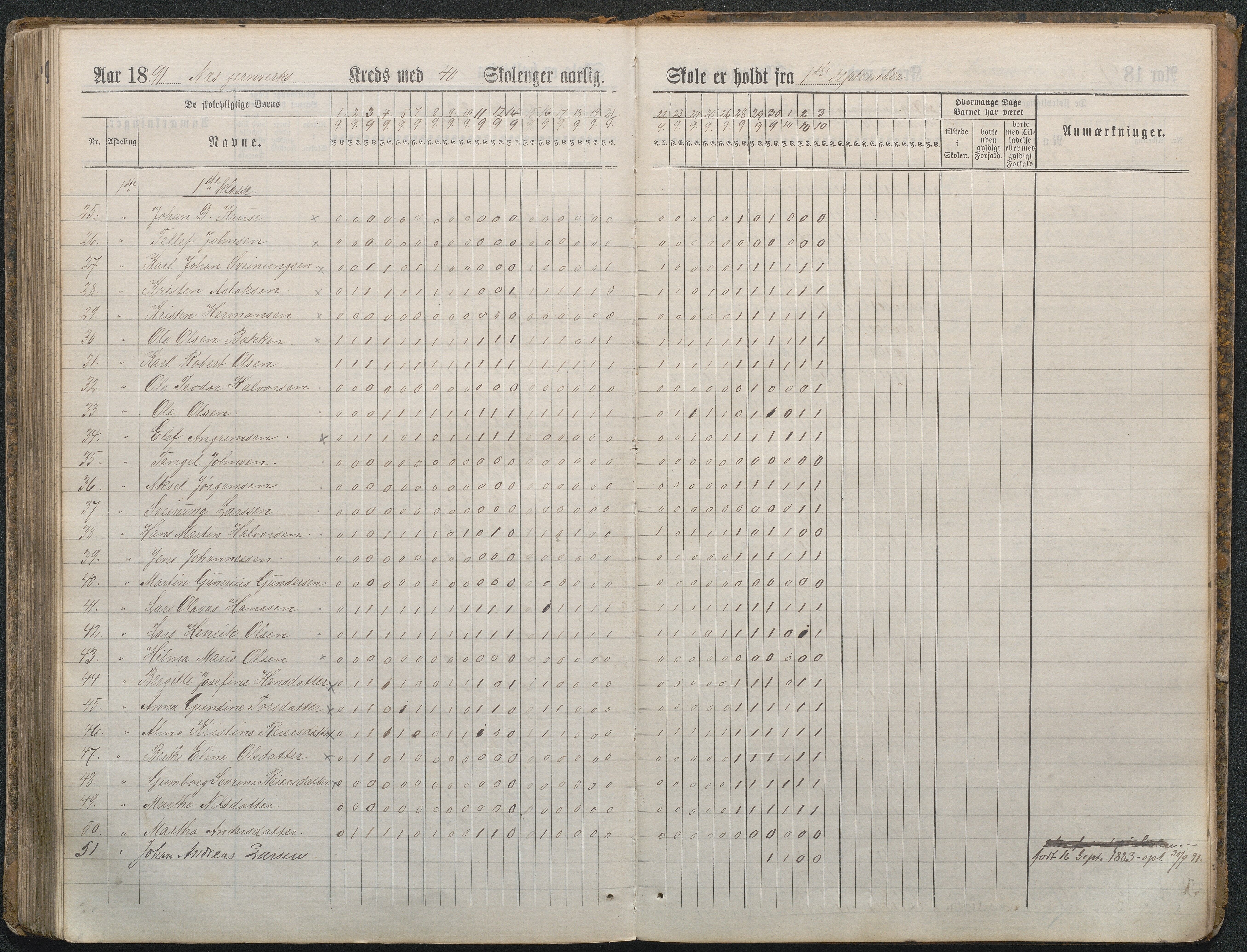 , Næs Jernverk faste skole, Nr.4 Dagbok 1882-1891, 1882-1891, s. 184