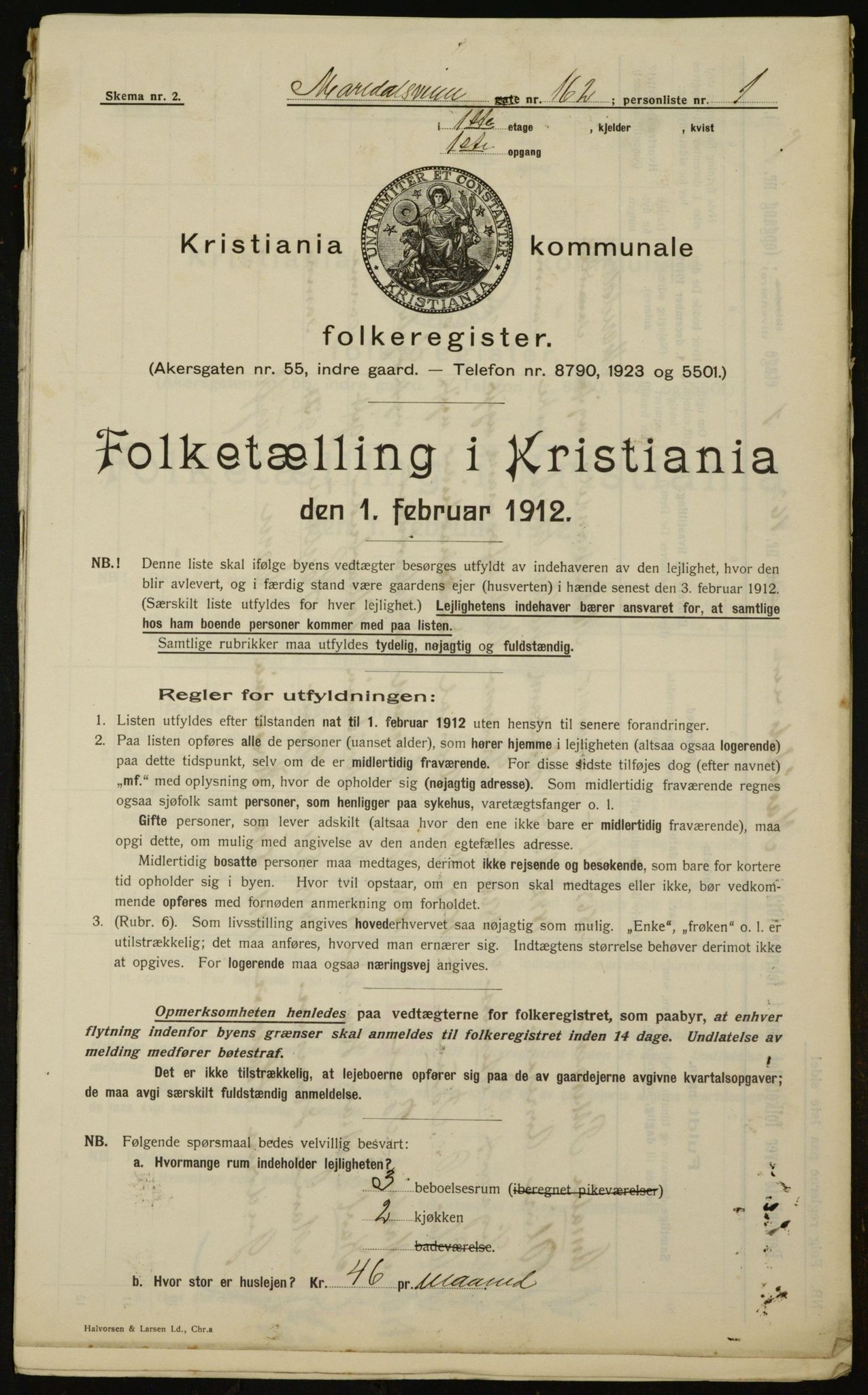 OBA, Kommunal folketelling 1.2.1912 for Kristiania, 1912, s. 62637