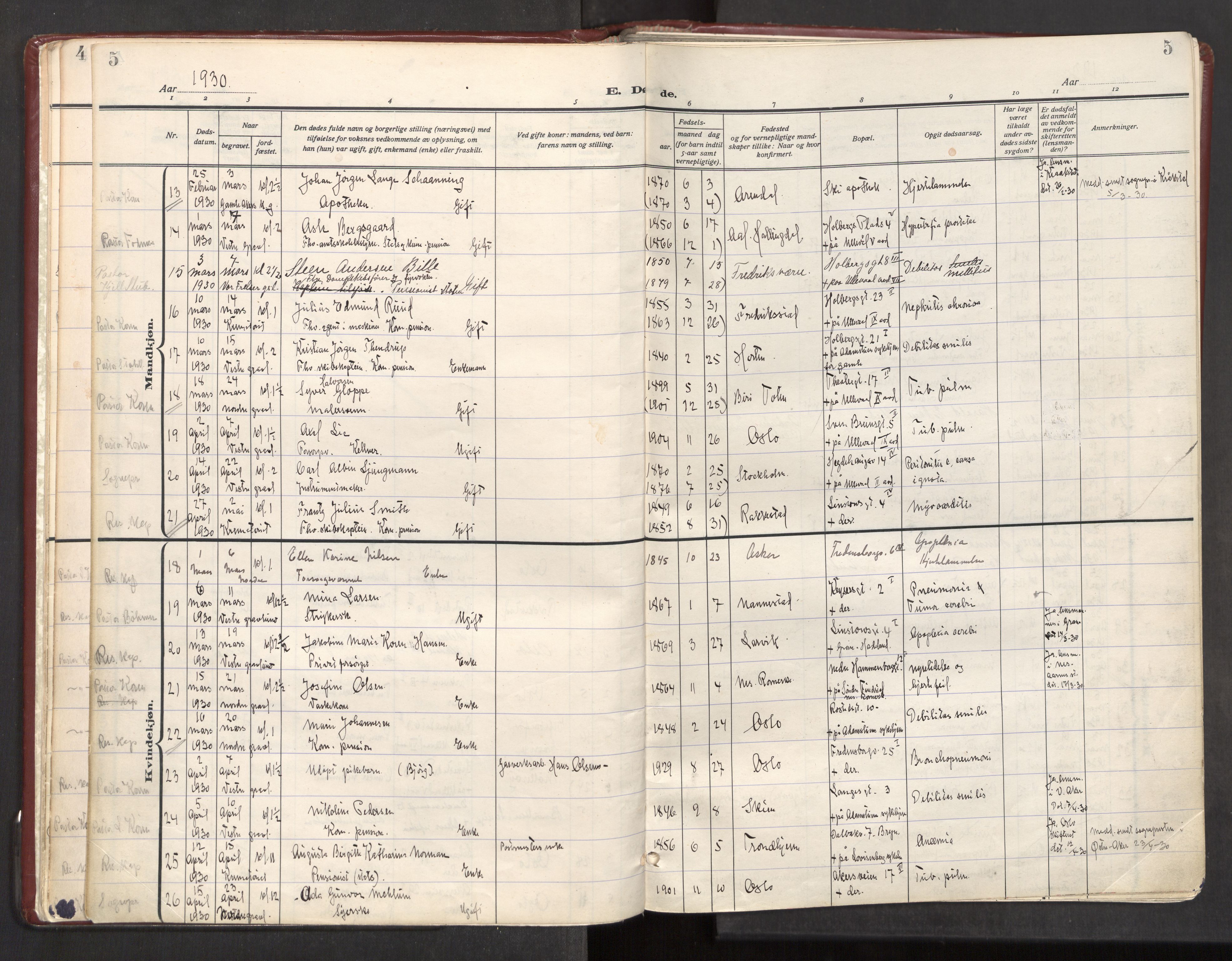 Trefoldighet prestekontor Kirkebøker, AV/SAO-A-10882/F/Fd/L0006: Ministerialbok nr. IV 6, 1929-1957, s. 5