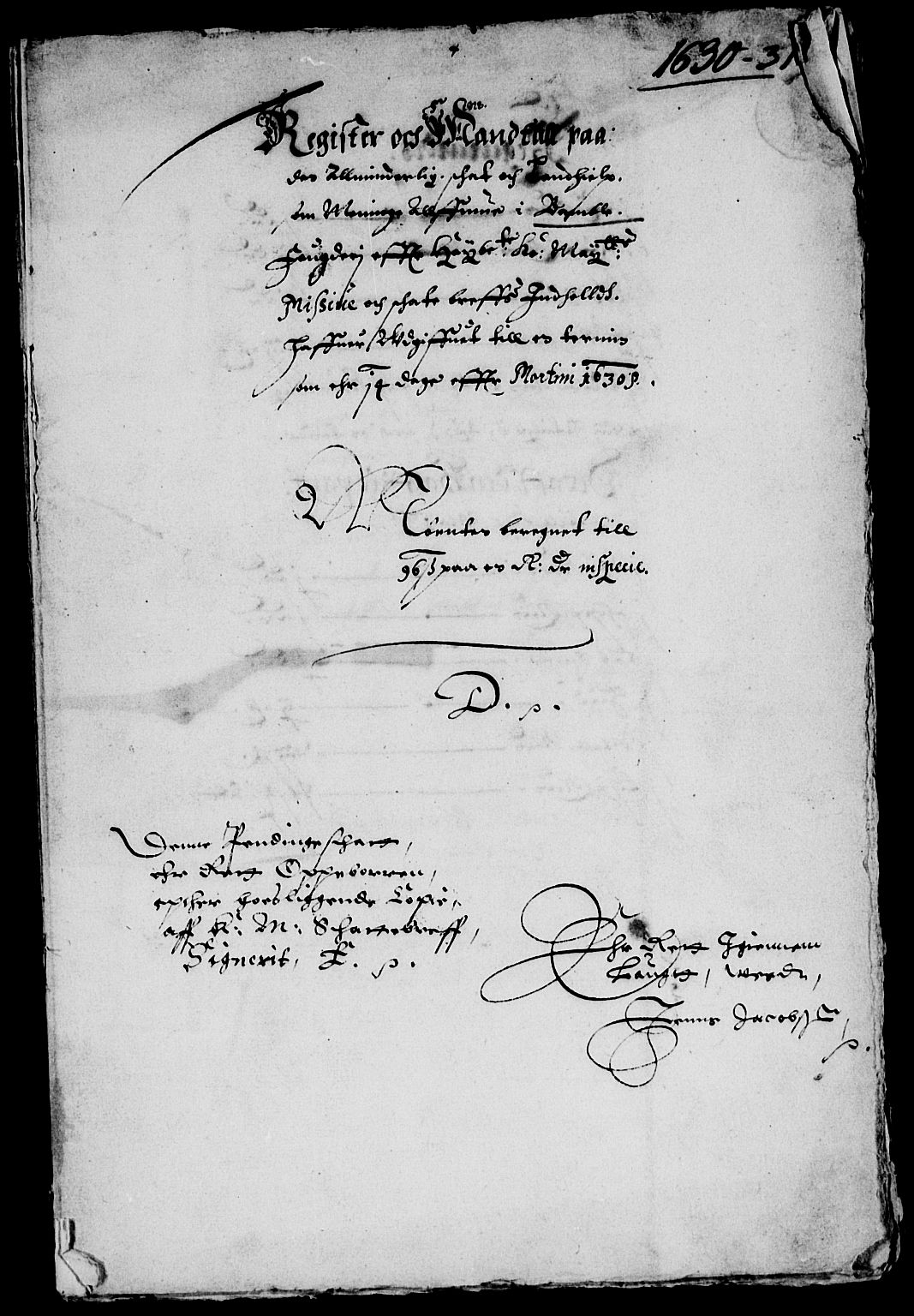 Rentekammeret inntil 1814, Reviderte regnskaper, Lensregnskaper, AV/RA-EA-5023/R/Rb/Rbp/L0014: Bratsberg len, 1630-1631